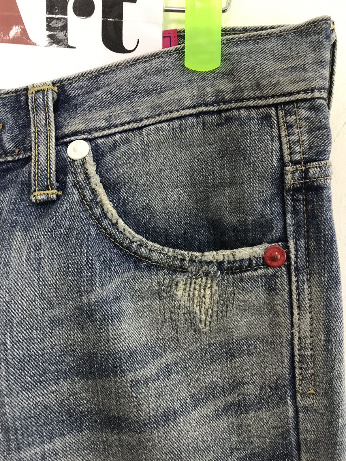 Japanese Brand Vintage Lee collad X-Girl Distressed Denim Jeans Style Size US 31 - 6 Thumbnail
