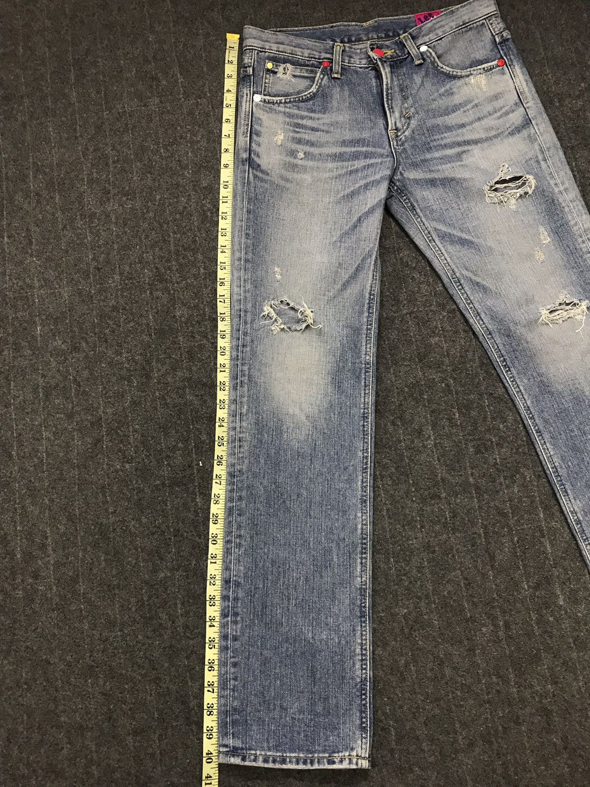 Japanese Brand Vintage Lee collad X-Girl Distressed Denim Jeans Style Size US 31 - 23 Thumbnail