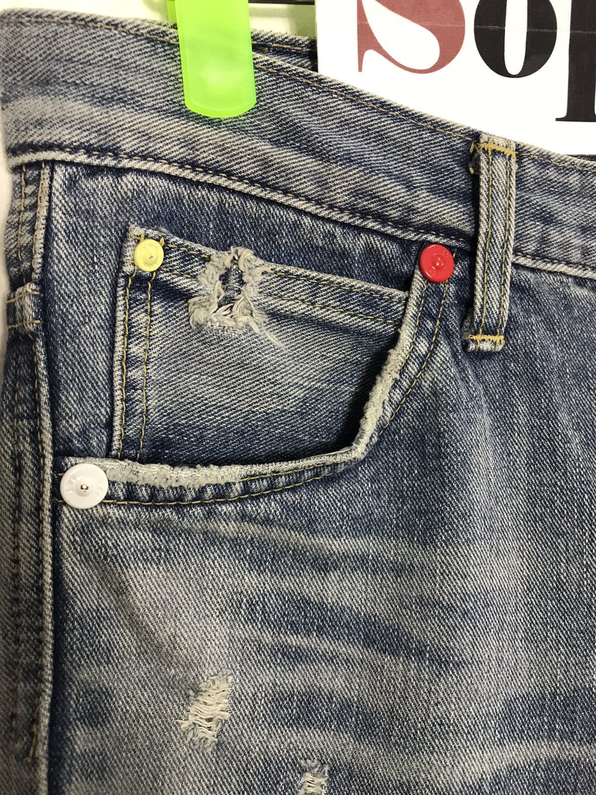 Japanese Brand Vintage Lee collad X-Girl Distressed Denim Jeans Style Size US 31 - 7 Thumbnail
