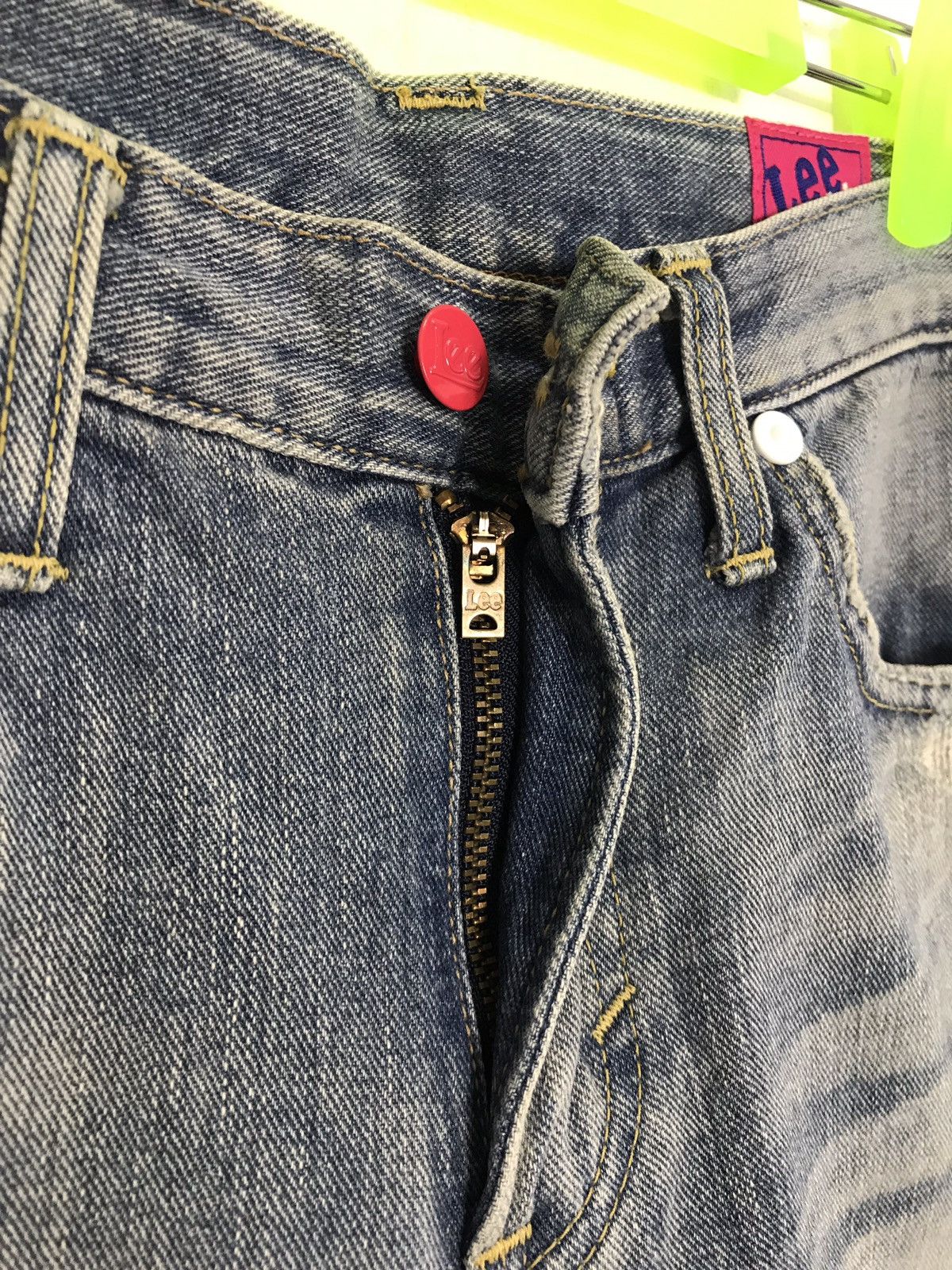 Japanese Brand Vintage Lee collad X-Girl Distressed Denim Jeans Style Size US 31 - 9 Thumbnail