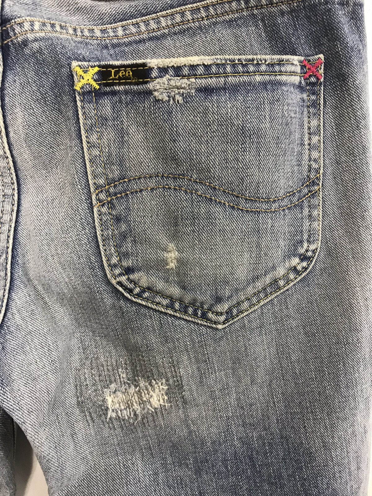 Japanese Brand Vintage Lee collad X-Girl Distressed Denim Jeans Style Size US 31 - 12 Thumbnail
