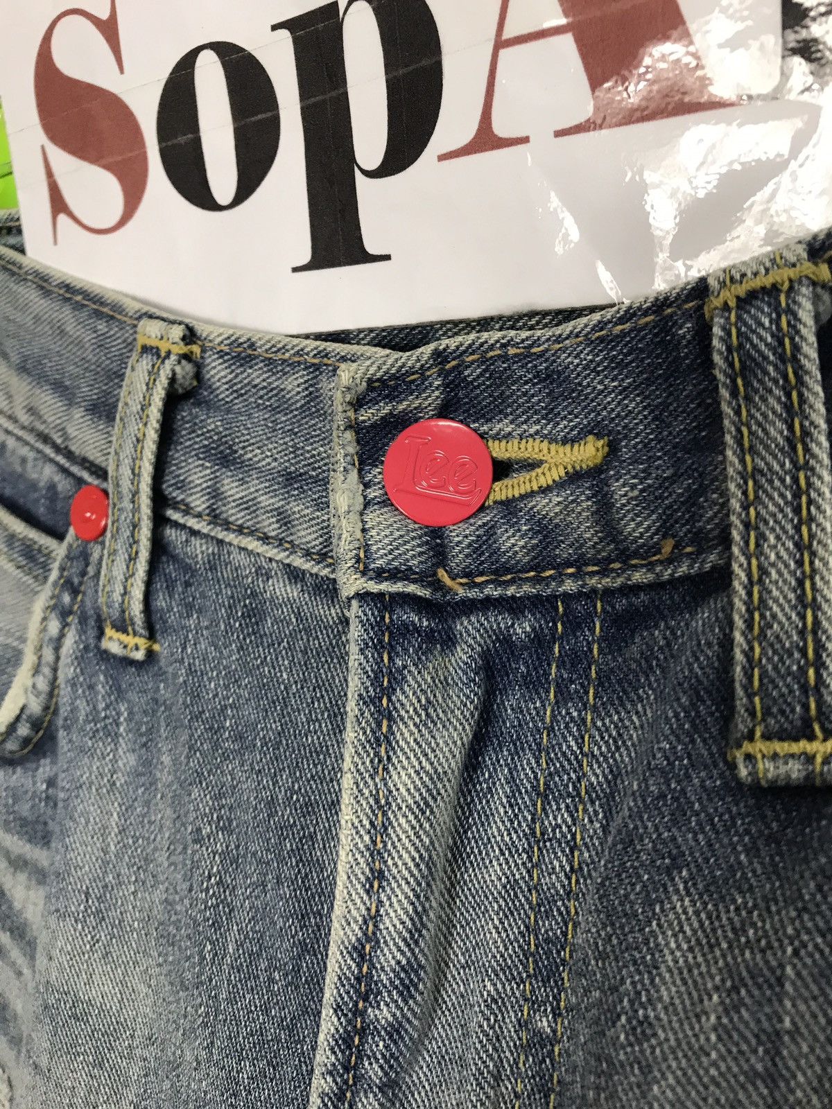 Japanese Brand Vintage Lee collad X-Girl Distressed Denim Jeans Style Size US 31 - 8 Thumbnail