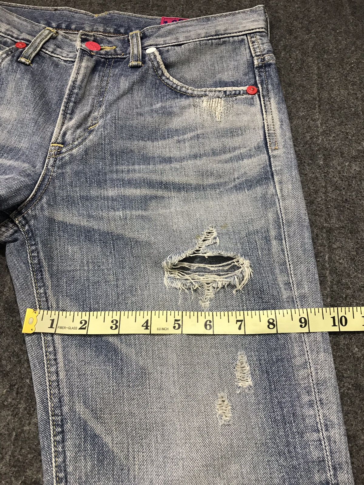 Japanese Brand Vintage Lee collad X-Girl Distressed Denim Jeans Style Size US 31 - 21 Thumbnail