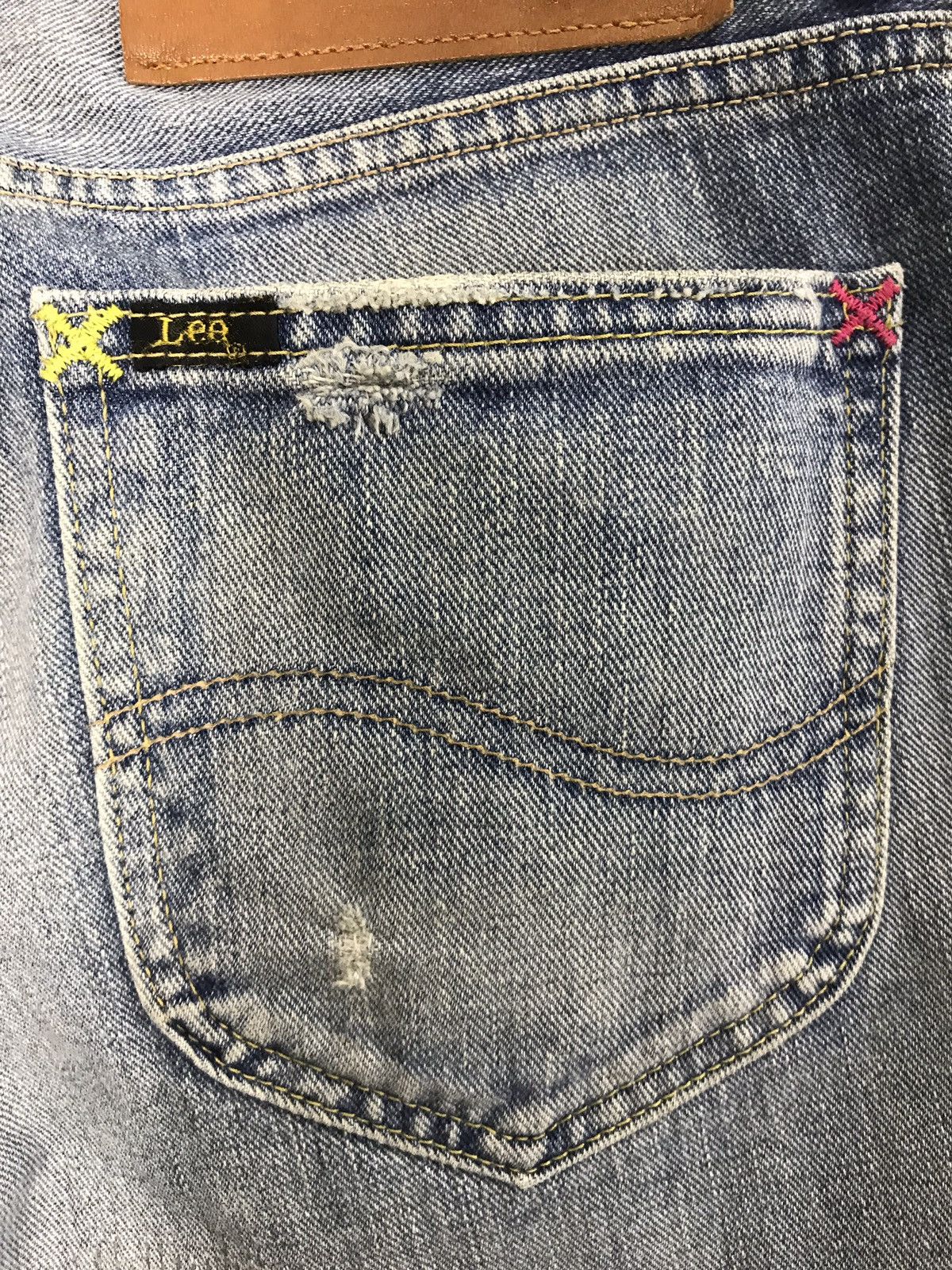 Japanese Brand Vintage Lee collad X-Girl Distressed Denim Jeans Style Size US 31 - 13 Thumbnail