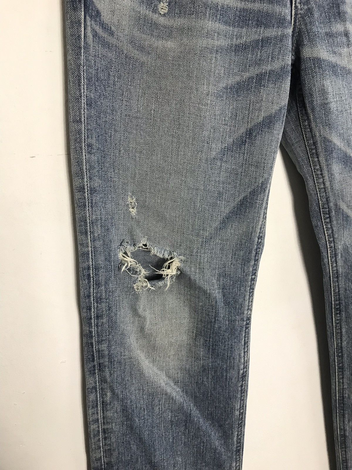 Japanese Brand Vintage Lee collad X-Girl Distressed Denim Jeans Style Size US 31 - 5 Thumbnail