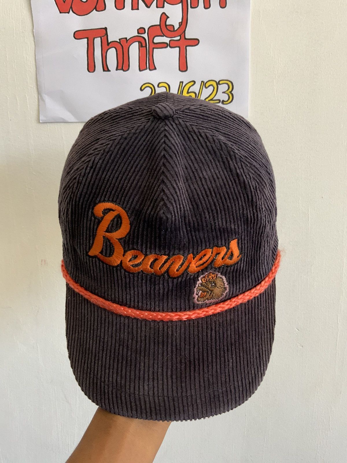 Vintage Vintage Beavers Corduroi Snapback Hat Size ONE SIZE - 6 Thumbnail