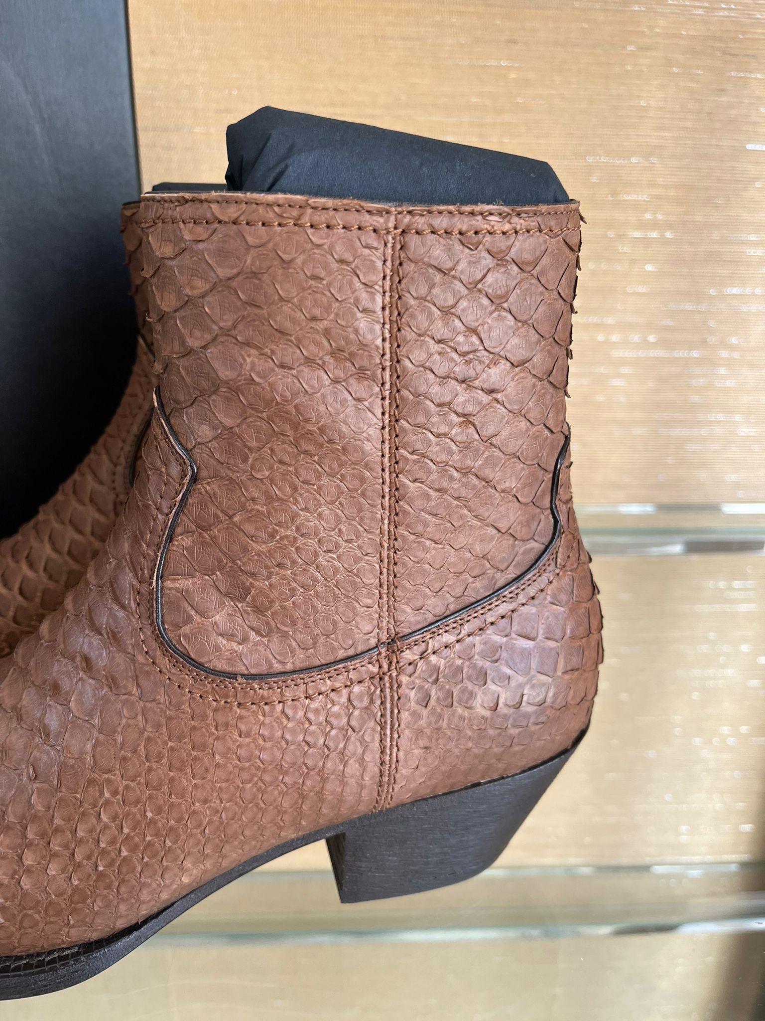 Saint Laurent Paris o1rshd1 Lukas Python Boots in Brown Size US 10 / EU 43 - 6 Thumbnail