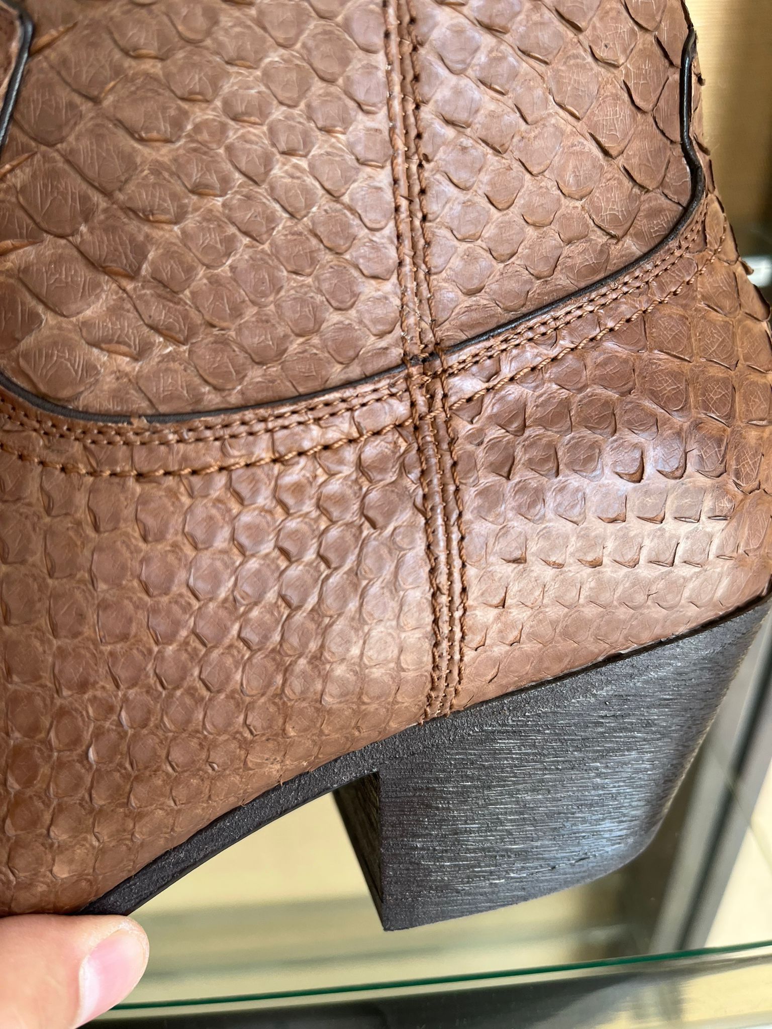 Saint Laurent Paris o1rshd1 Lukas Python Boots in Brown Size US 10 / EU 43 - 17 Thumbnail