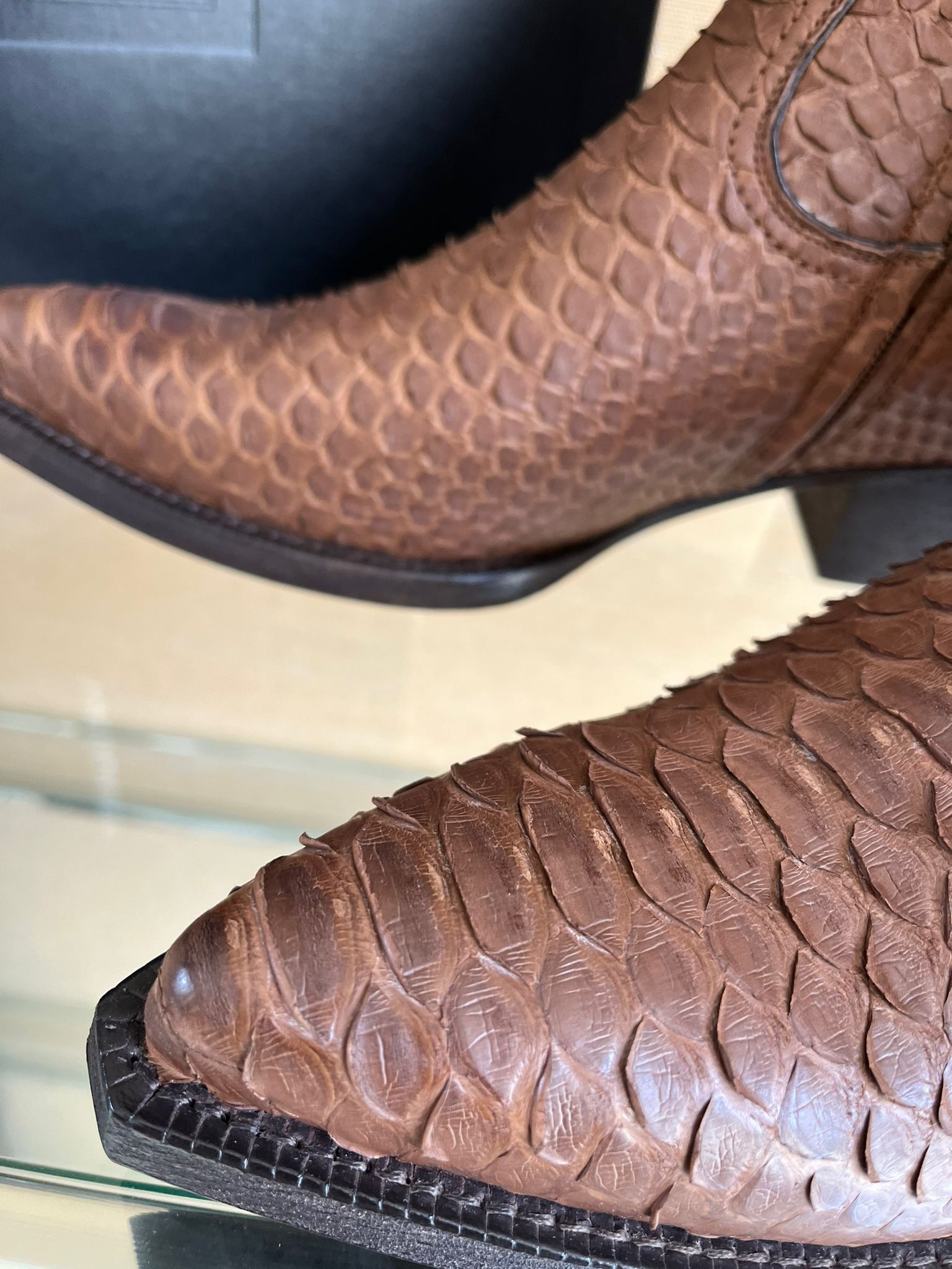 Saint Laurent Paris o1rshd1 Lukas Python Boots in Brown Size US 10 / EU 43 - 9 Thumbnail