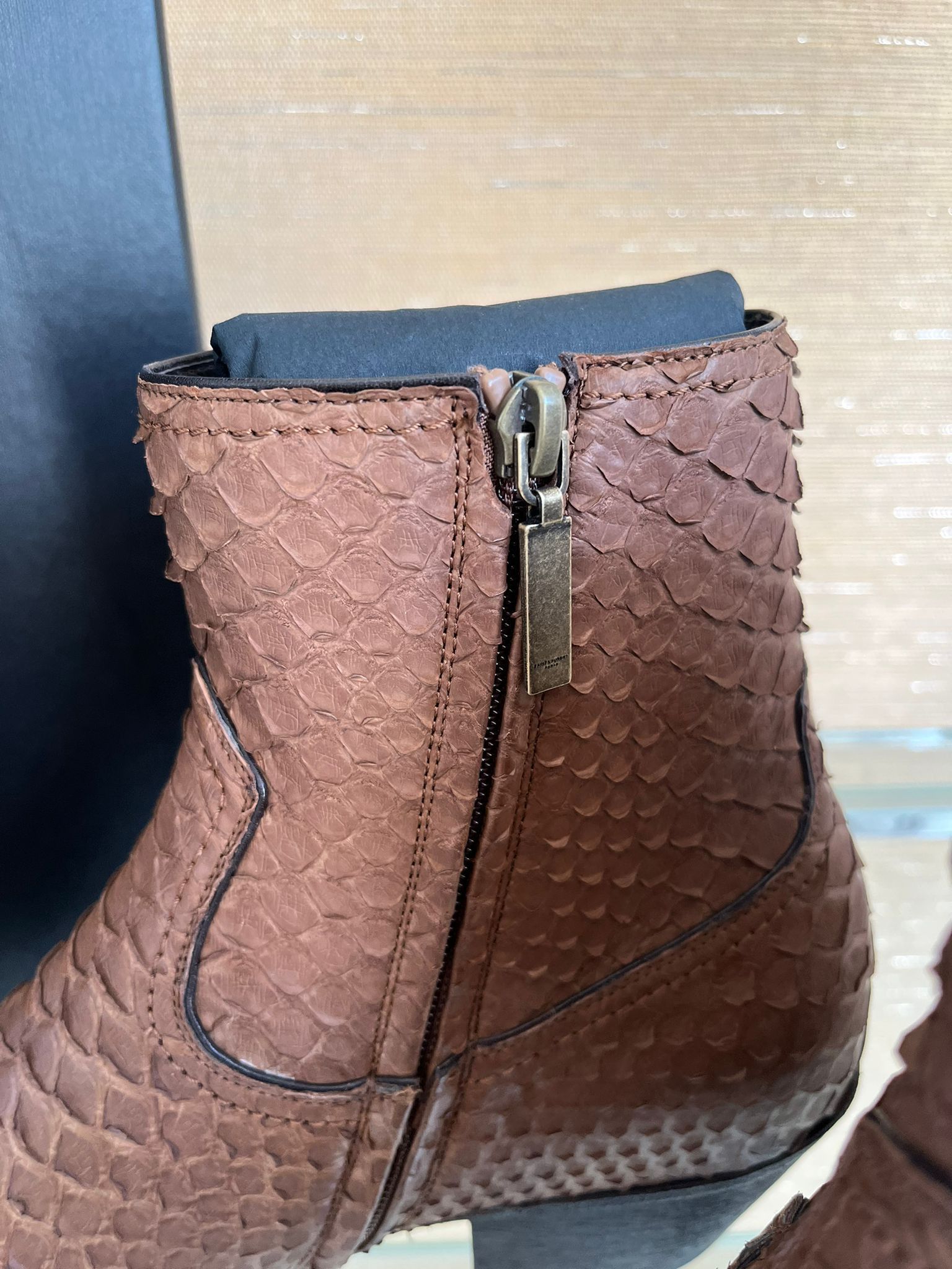 Saint Laurent Paris o1rshd1 Lukas Python Boots in Brown Size US 10 / EU 43 - 10 Thumbnail