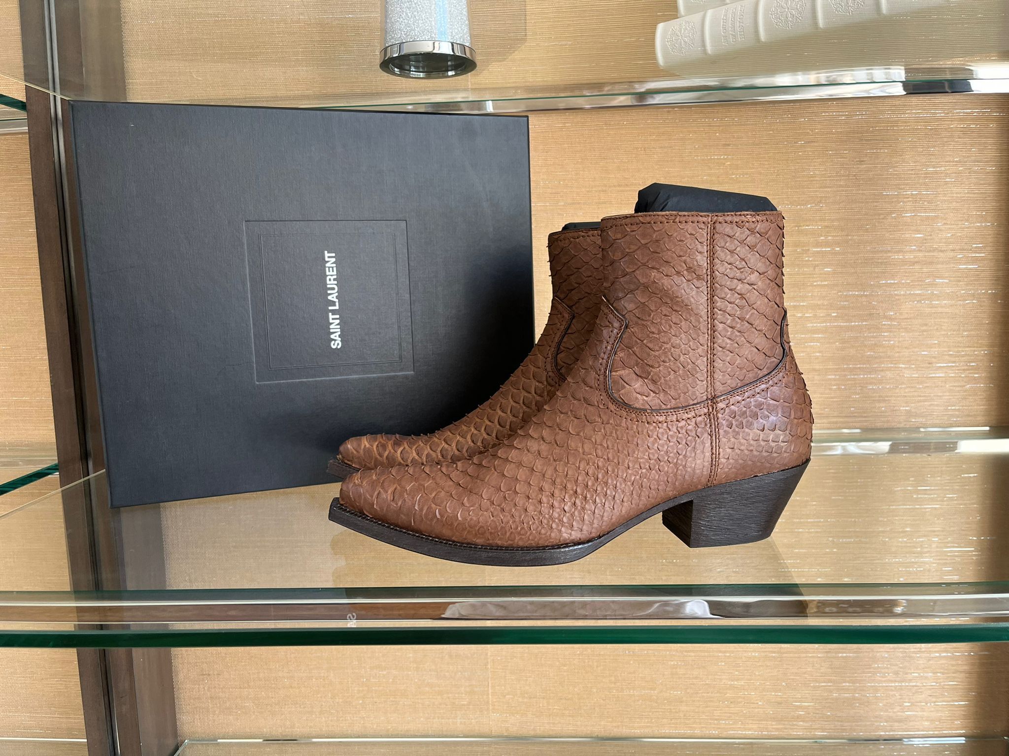 Saint Laurent Paris o1rshd1 Lukas Python Boots in Brown Size US 10 / EU 43 - 5 Thumbnail