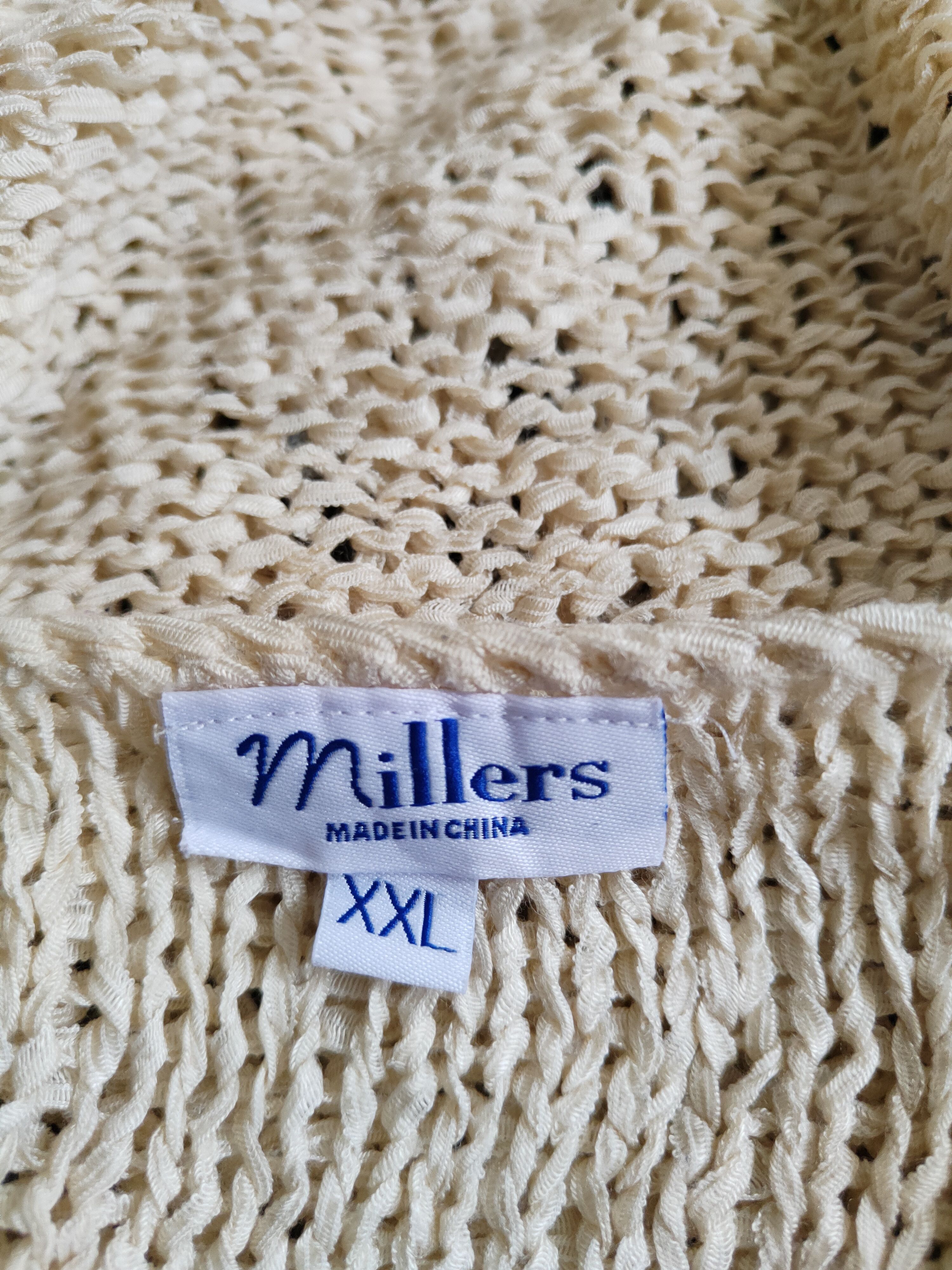 Homespun Knitwear × Japanese Brand Millers Cream Crochet Meshnet Knitwear cardigan vest #S980 Size XXL / US 16-18 / IT 52-54 - 11 Thumbnail
