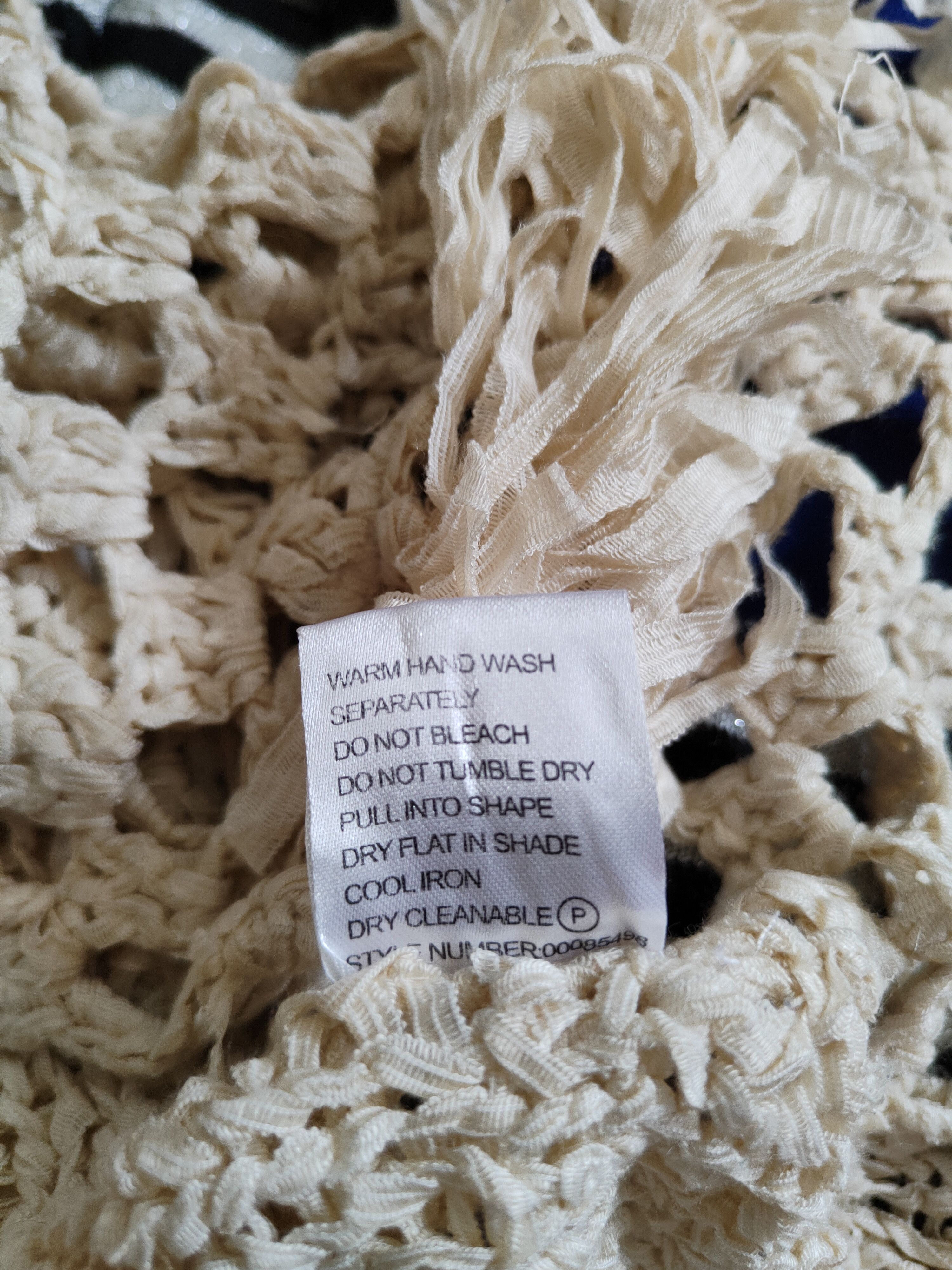 Homespun Knitwear × Japanese Brand Millers Cream Crochet Meshnet Knitwear cardigan vest #S980 Size XXL / US 16-18 / IT 52-54 - 10 Thumbnail
