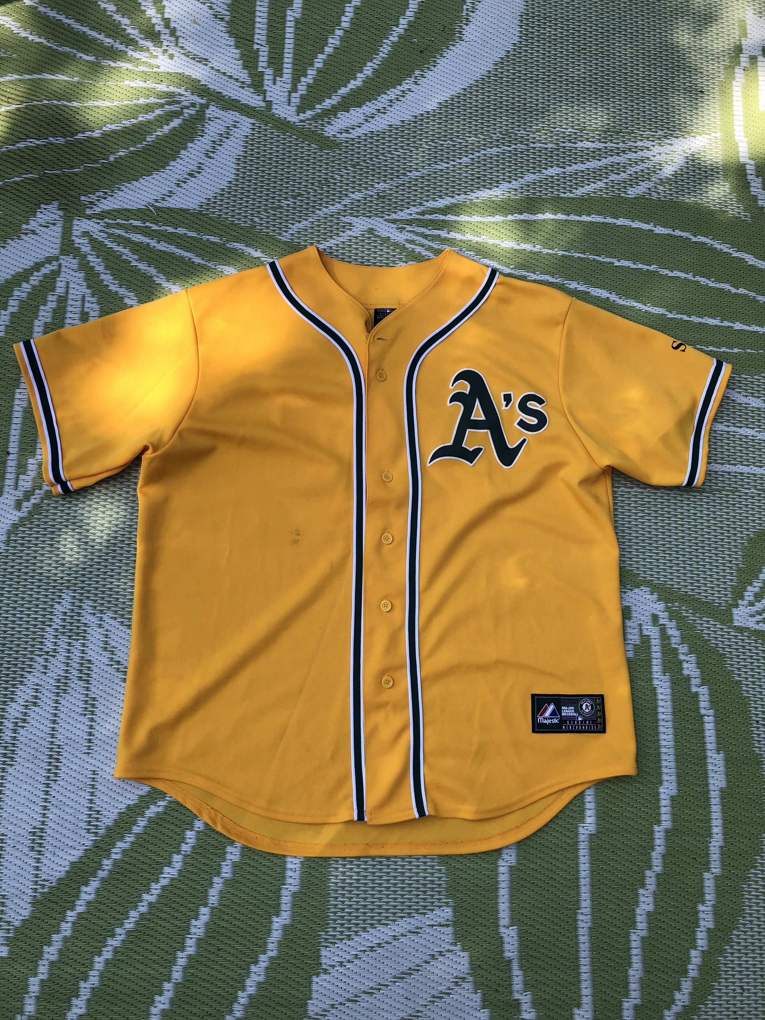 MLB × Majestic Oakland Athletics A's Authentic Majestic Yellow Jersey #47 Size US XL / EU 56 / 4 - 1 Thumbnail