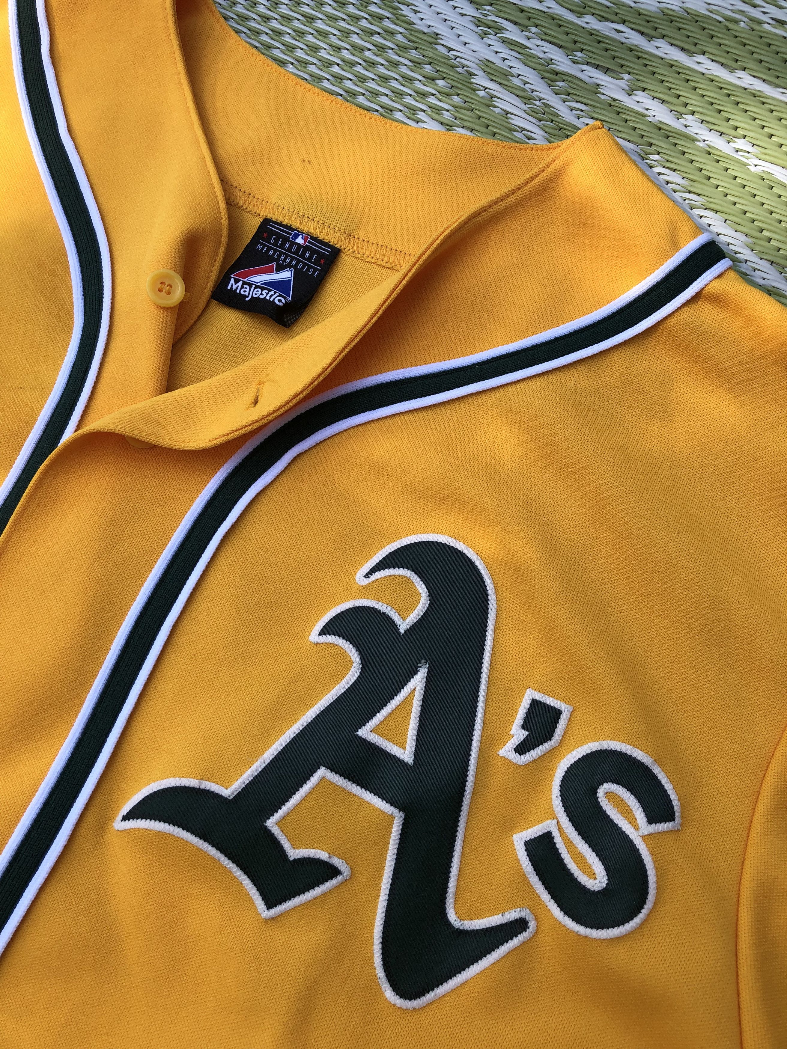 MLB × Majestic Oakland Athletics A's Authentic Majestic Yellow Jersey #47 Size US XL / EU 56 / 4 - 3 Thumbnail