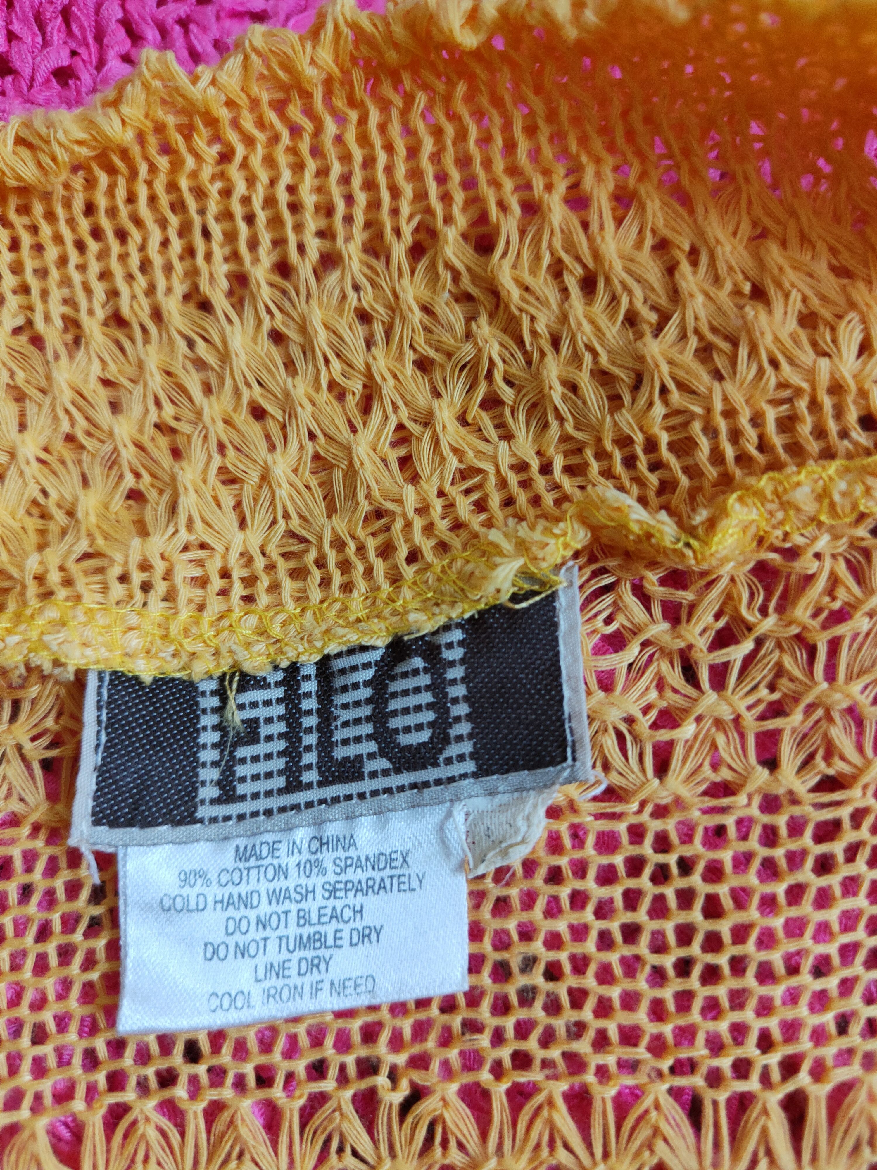 Homespun Knitwear × Japanese Brand Filo Yellow Crochet Meshnet Knitwear tank tops #S976 Size S / US 4 / IT 40 - 10 Thumbnail