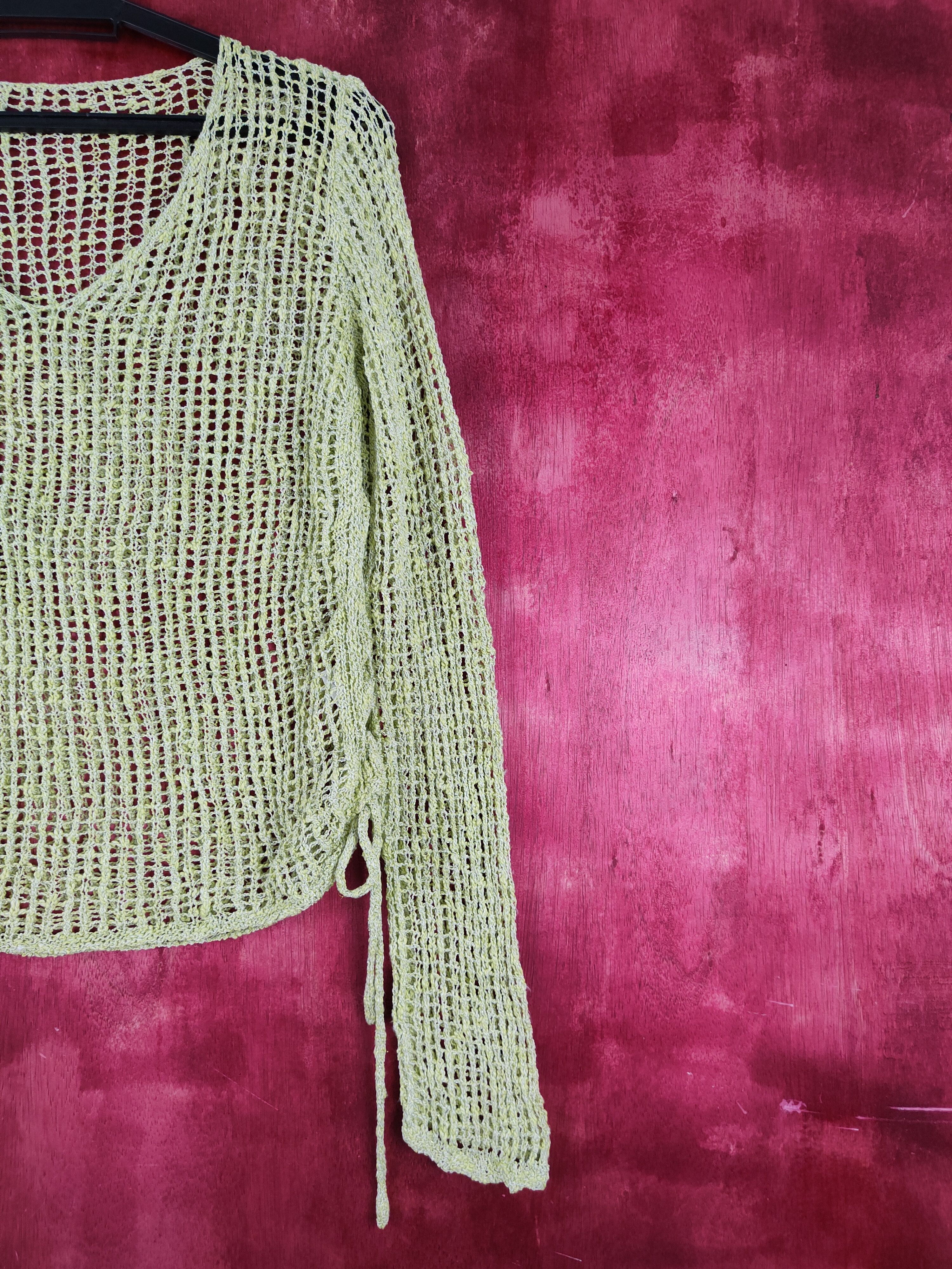 Japanese Brand Japan Green Apple Crochet Meshnet Knitwear Sweatshirt #S973 Size S / US 4 / IT 40 - 5 Thumbnail