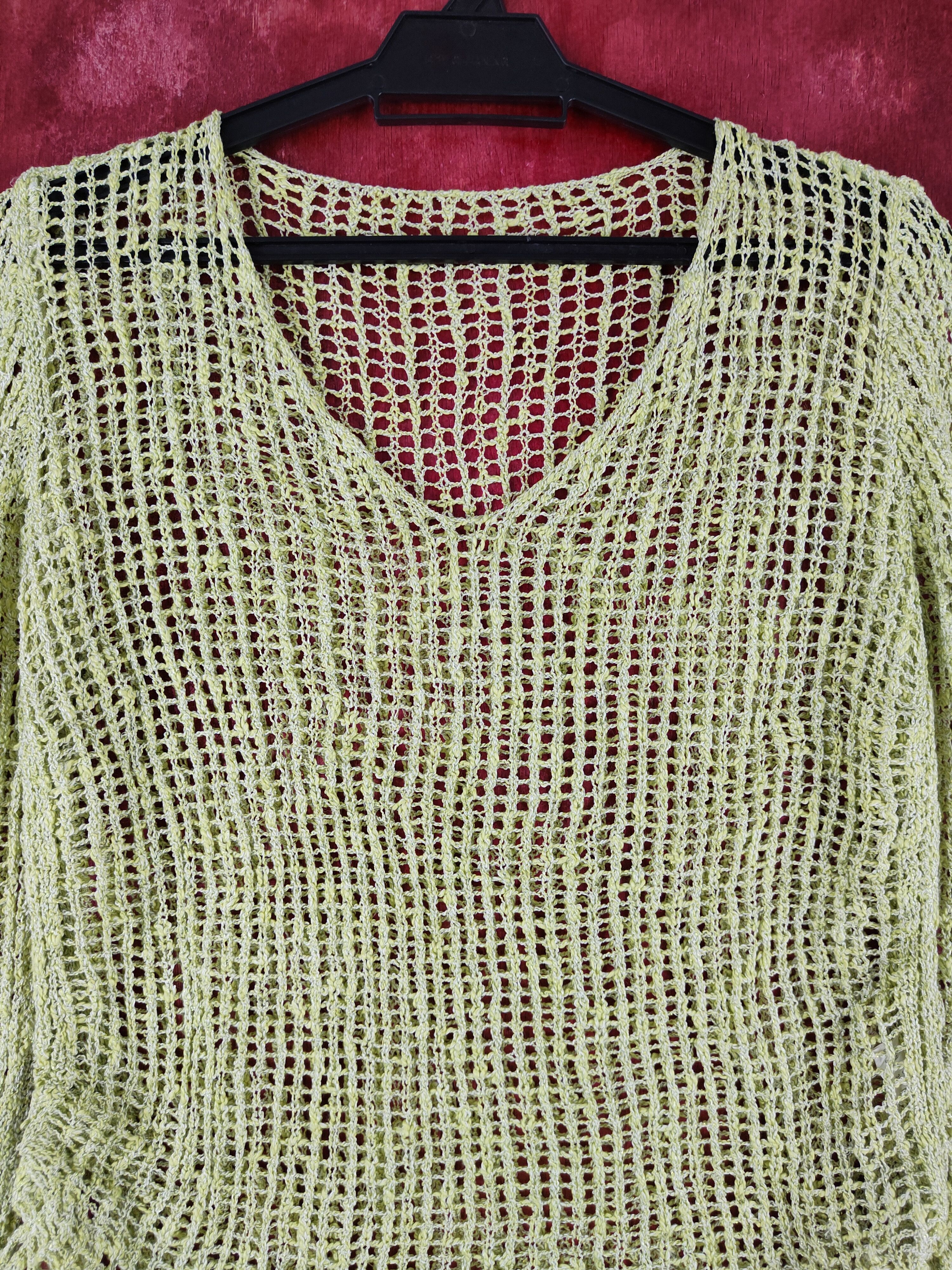 Japanese Brand Japan Green Apple Crochet Meshnet Knitwear Sweatshirt #S973 Size S / US 4 / IT 40 - 2 Thumbnail