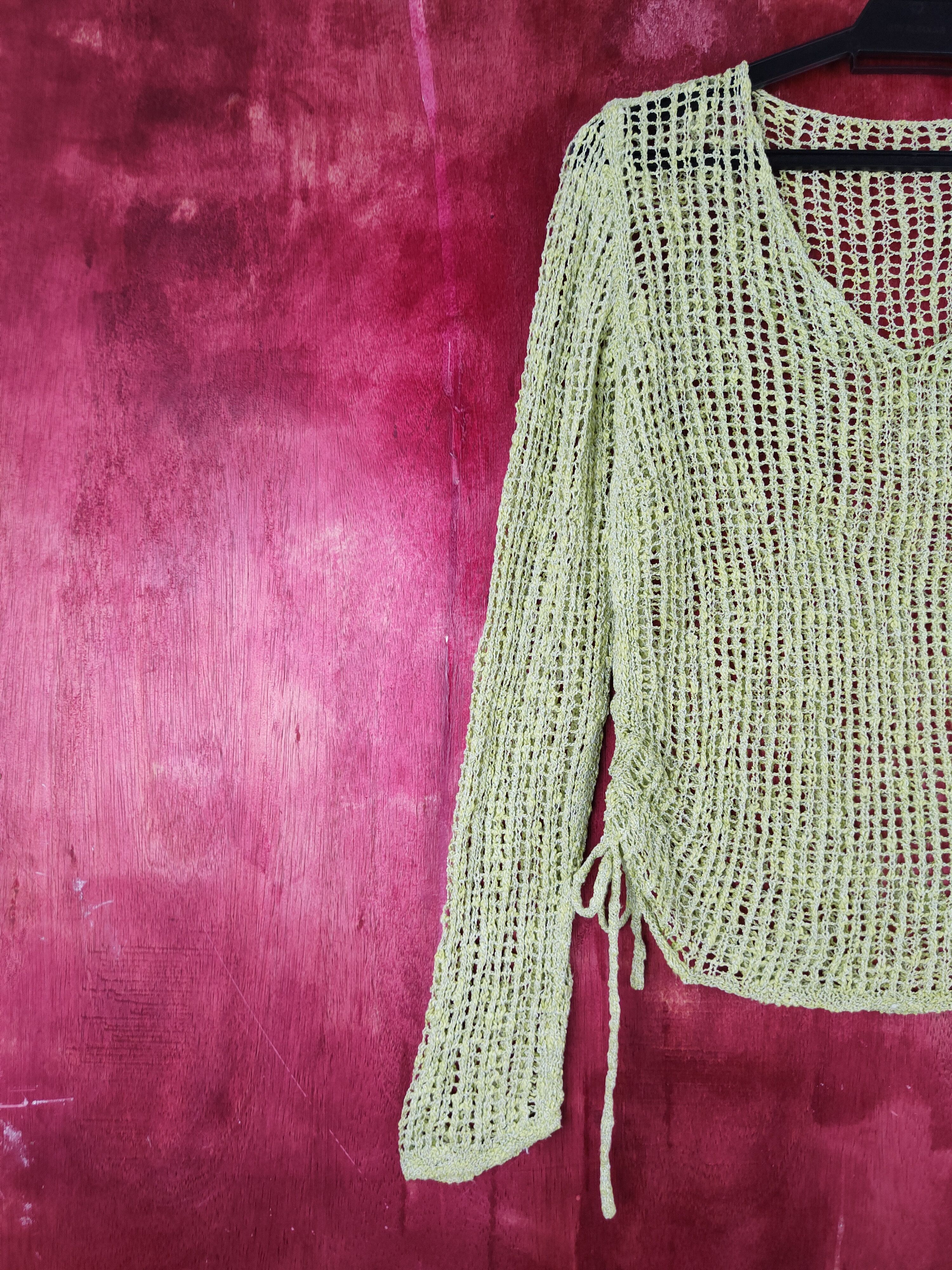 Japanese Brand Japan Green Apple Crochet Meshnet Knitwear Sweatshirt #S973 Size S / US 4 / IT 40 - 3 Thumbnail
