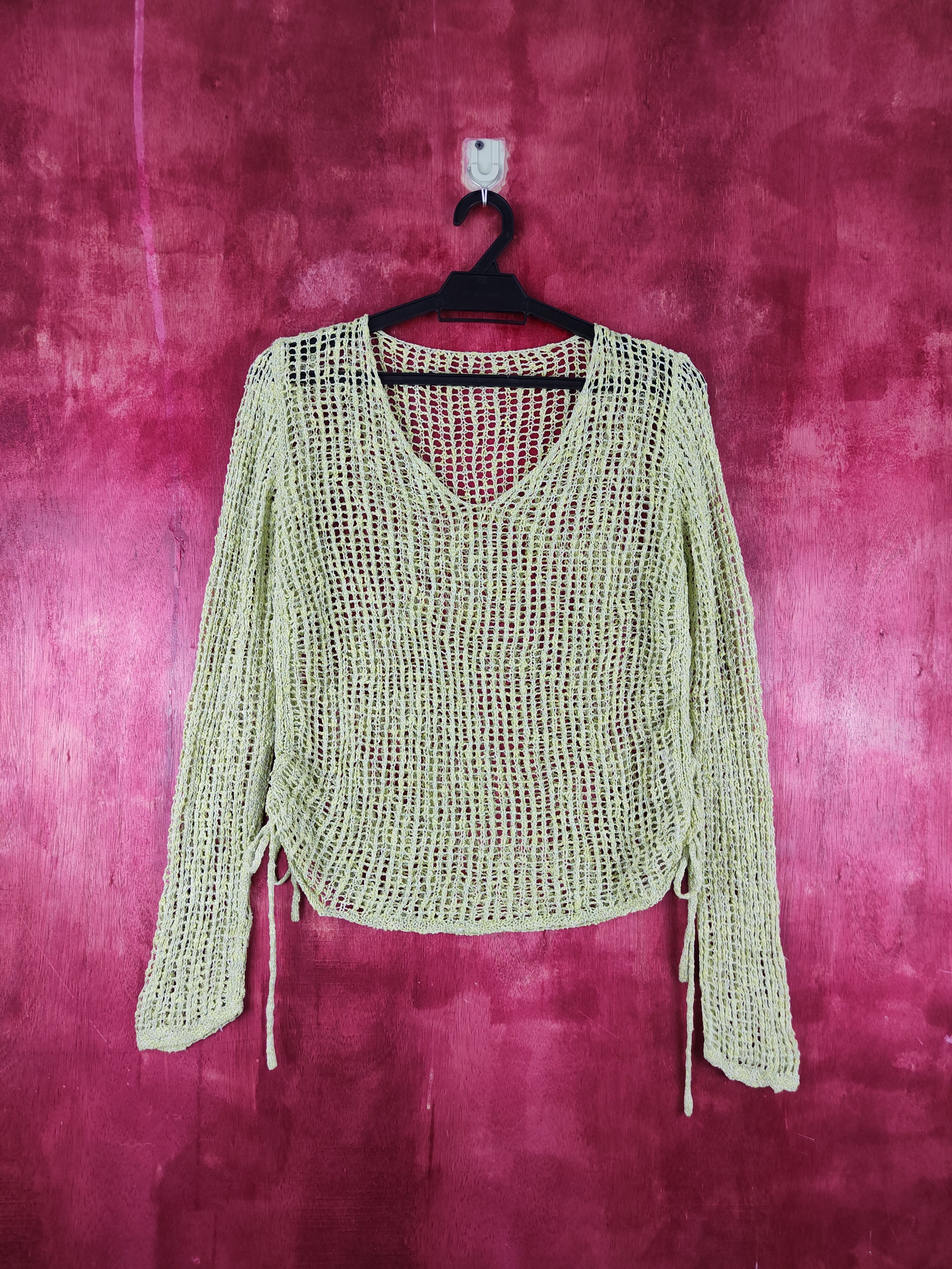 Japanese Brand Japan Green Apple Crochet Meshnet Knitwear Sweatshirt #S973 Size S / US 4 / IT 40 - 1 Thumbnail