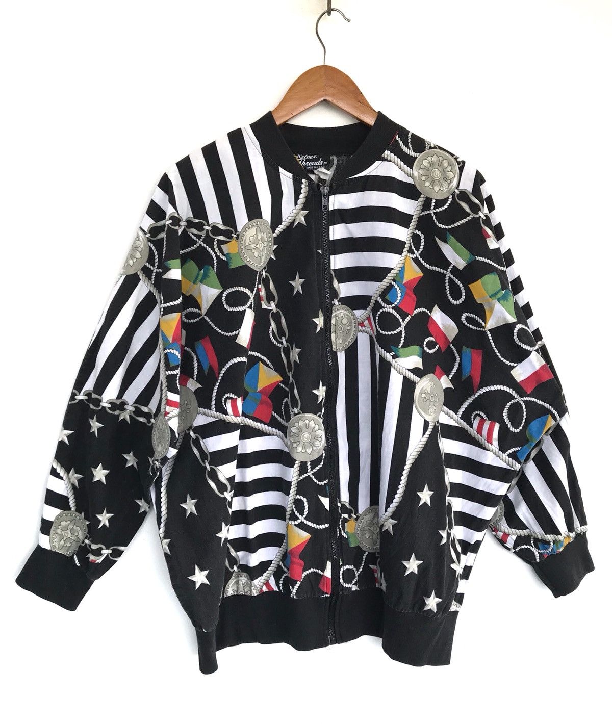 Vintage Vintage Overprinted Baroque Art Multicolour Cotton Jacket Size US XL / EU 56 / 4 - 1 Thumbnail