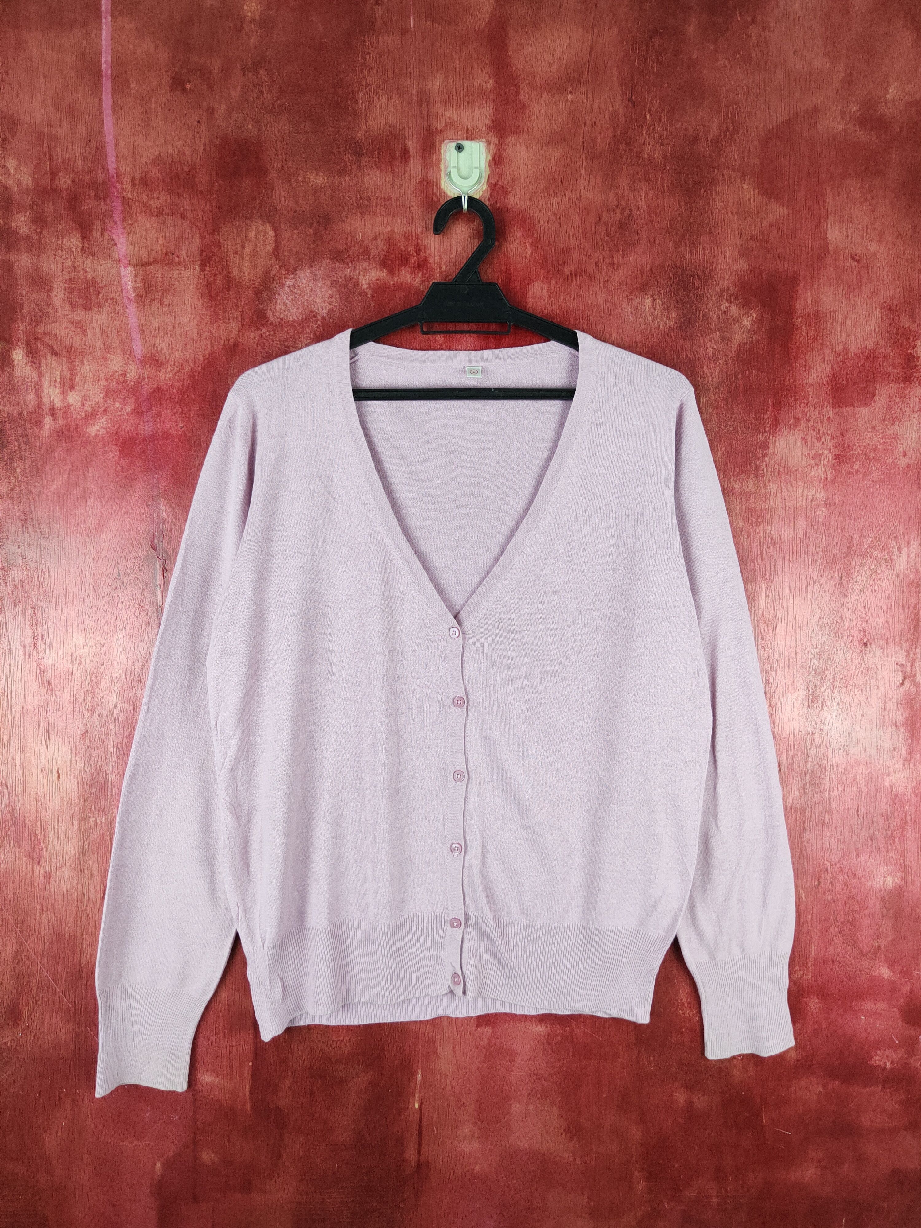 Uniqlo Soft Purple Cardigan knitwear thin japan vtg #S929