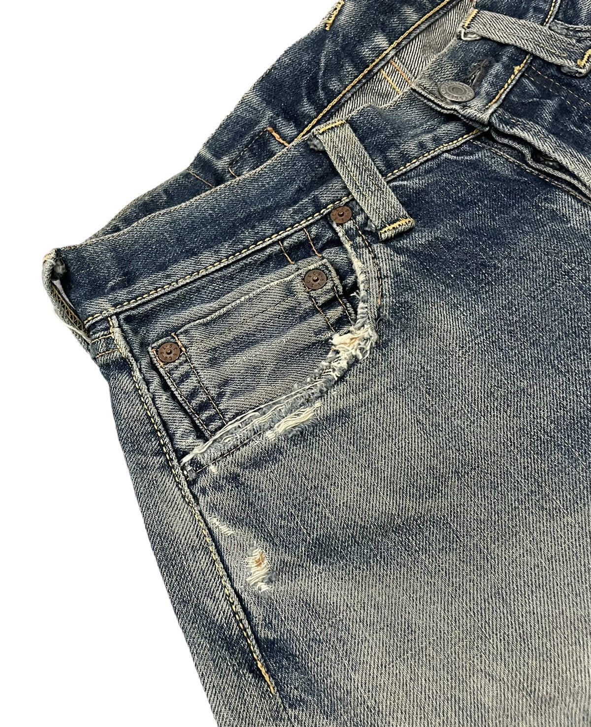 Evisu Vintage 80’s Evis Denim Patchwork Jeans Size US 30 / EU 46 - 8 Thumbnail