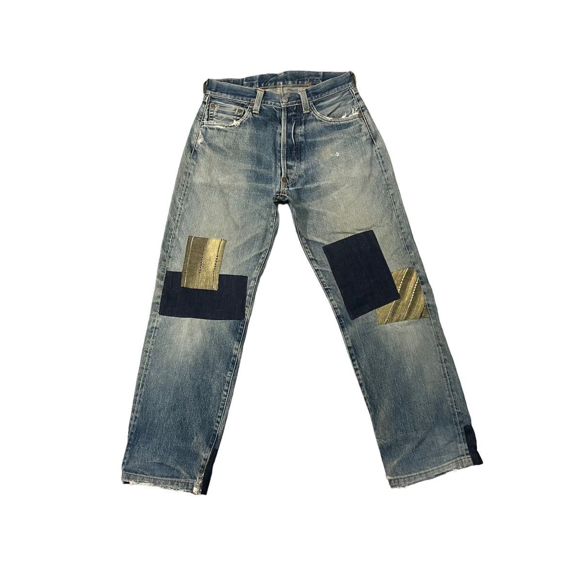 Evisu Vintage 80’s Evis Denim Patchwork Jeans Size US 30 / EU 46 - 1 Thumbnail