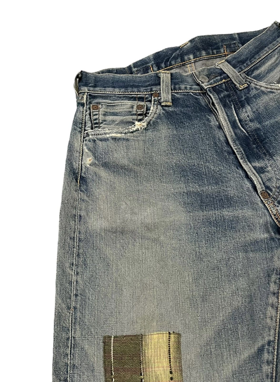 Evisu Vintage 80’s Evis Denim Patchwork Jeans Size US 30 / EU 46 - 7 Thumbnail