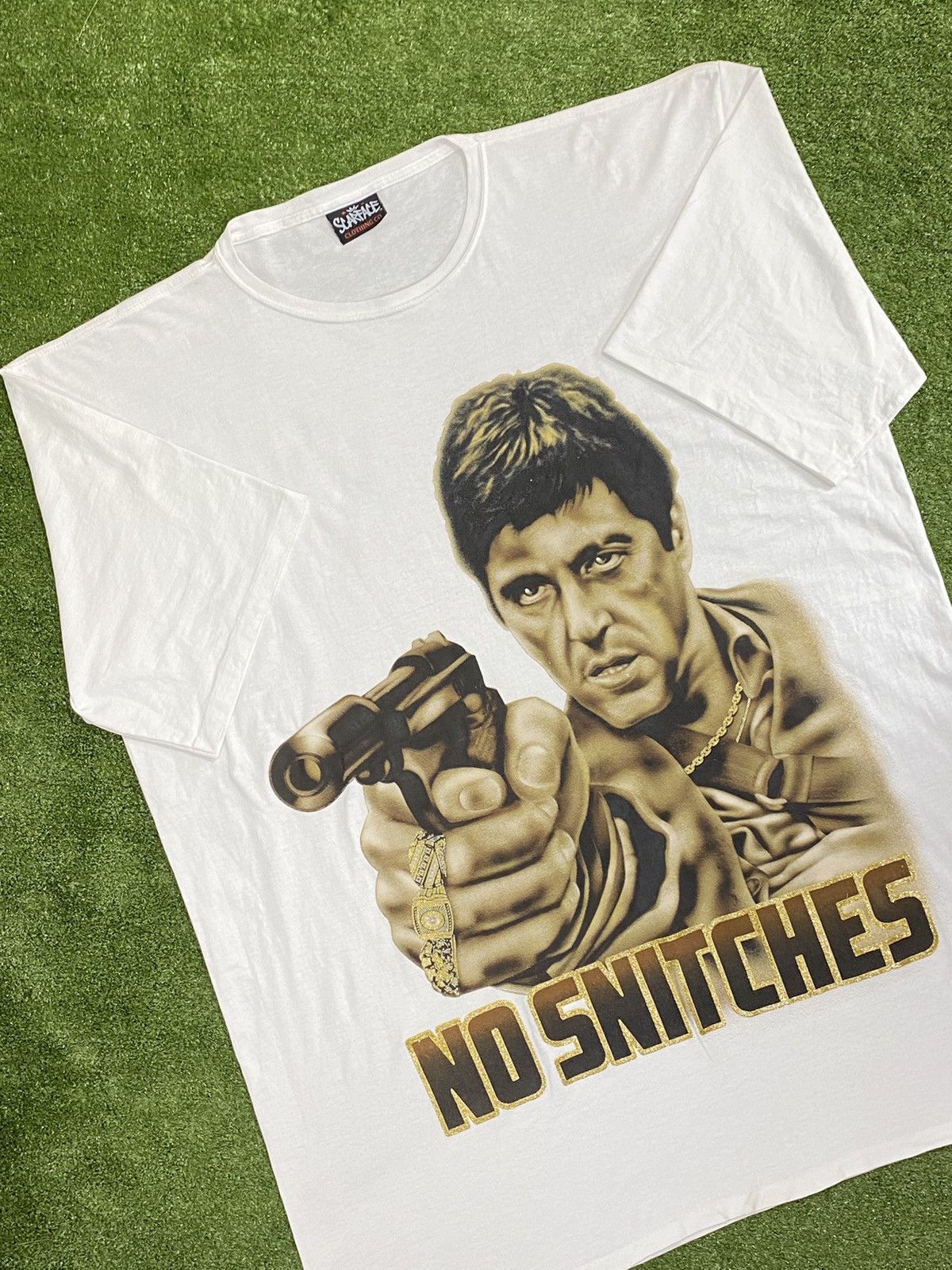 Vintage 🚨Vintage Scarface no snitches 90s movie T-shirt Size US XXL / EU 58 / 5 - 8 Thumbnail