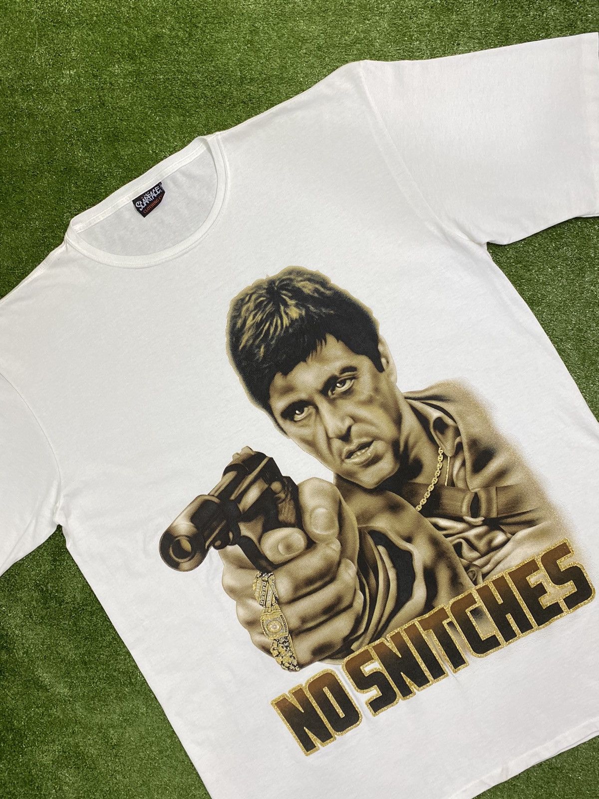 Vintage 🚨Vintage Scarface no snitches 90s movie T-shirt Size US XXL / EU 58 / 5 - 2 Thumbnail