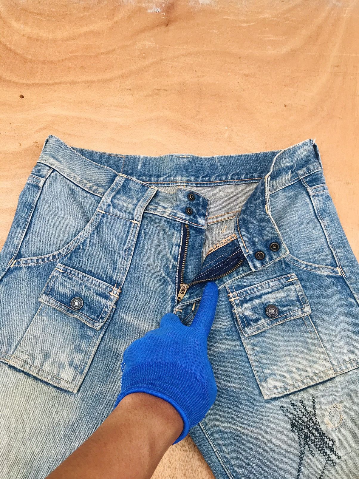 Kapital Kountry Kapital Kountry Distressed slim bushpant denim multipocket Size US 28 / EU 44 - 12 Thumbnail