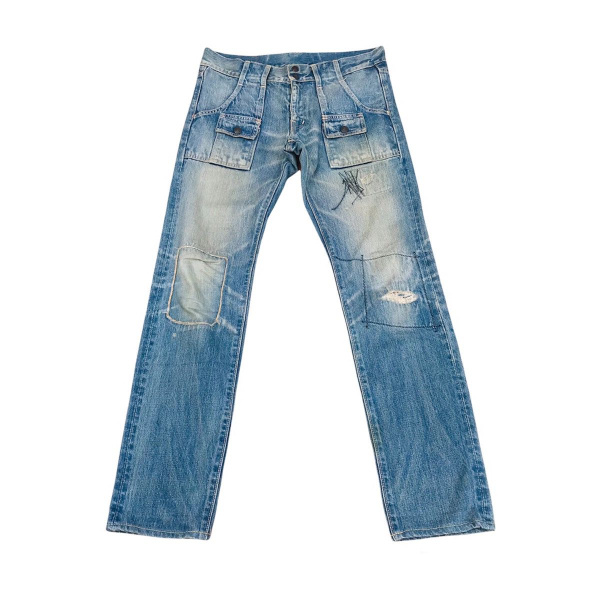 Kapital Kountry Kapital Kountry Distressed slim bushpant denim multipocket Size US 28 / EU 44 - 2 Thumbnail