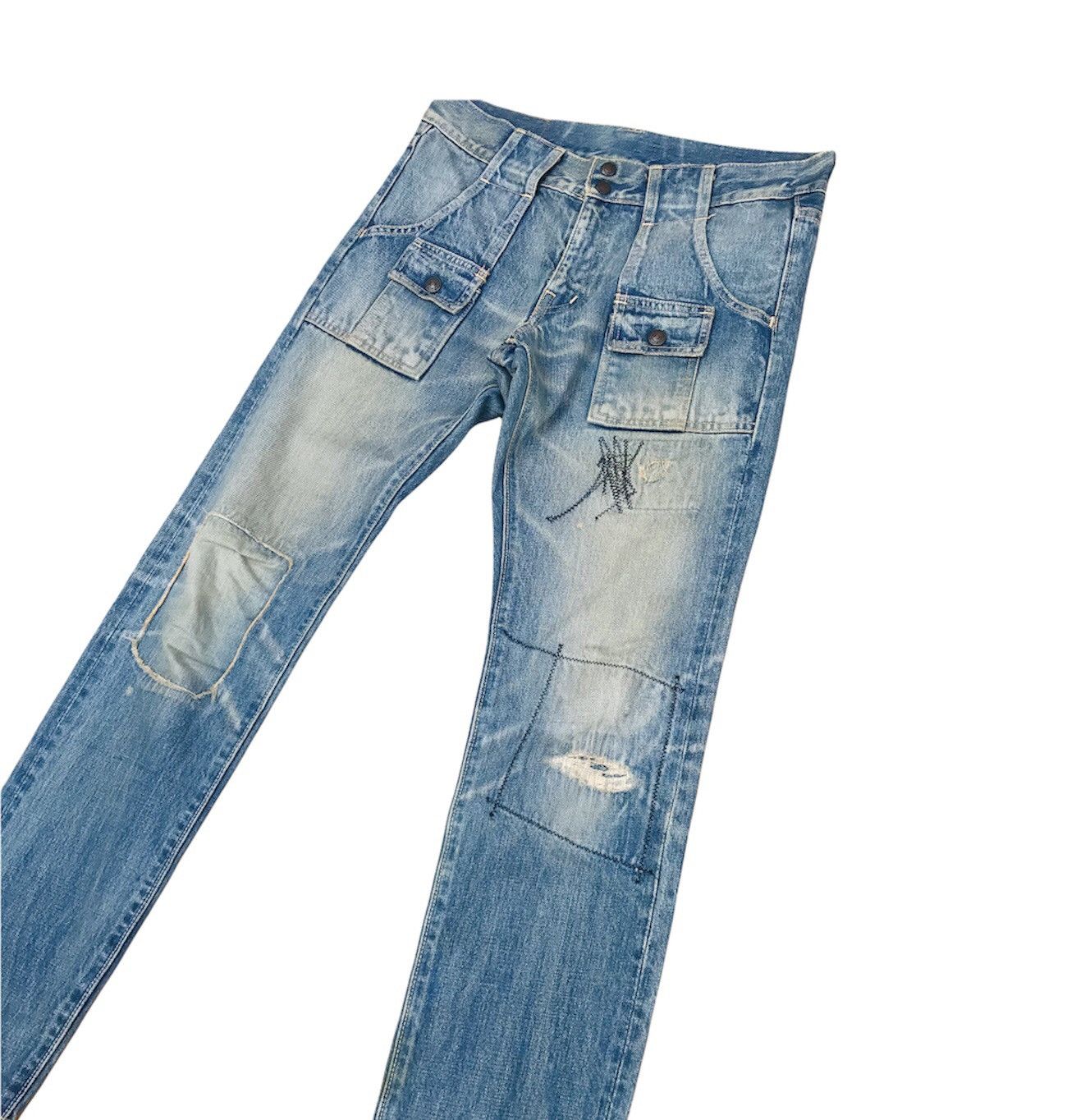 Kapital Kountry Kapital Kountry Distressed slim bushpant denim multipocket Size US 28 / EU 44 - 4 Thumbnail