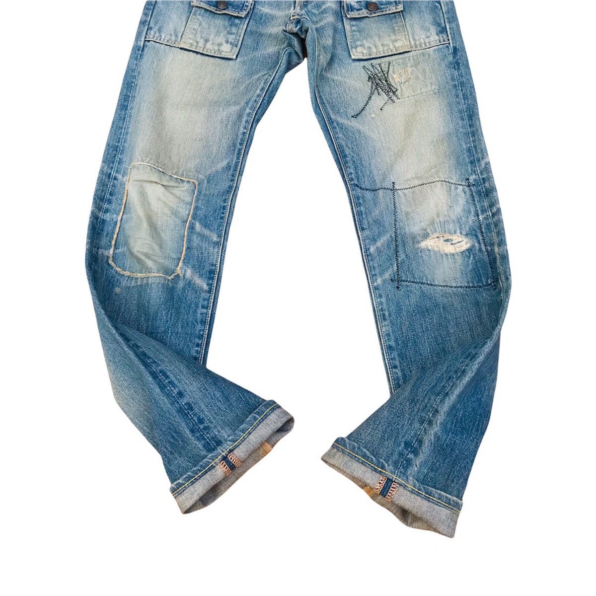 Kapital Kountry Kapital Kountry Distressed slim bushpant denim multipocket Size US 28 / EU 44 - 6 Thumbnail