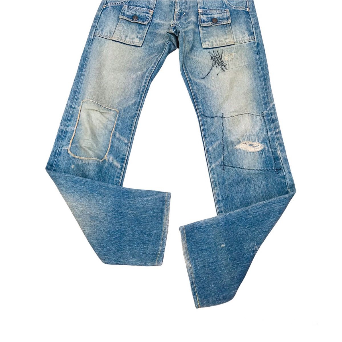 Kapital Kountry Kapital Kountry Distressed slim bushpant denim multipocket Size US 28 / EU 44 - 5 Thumbnail