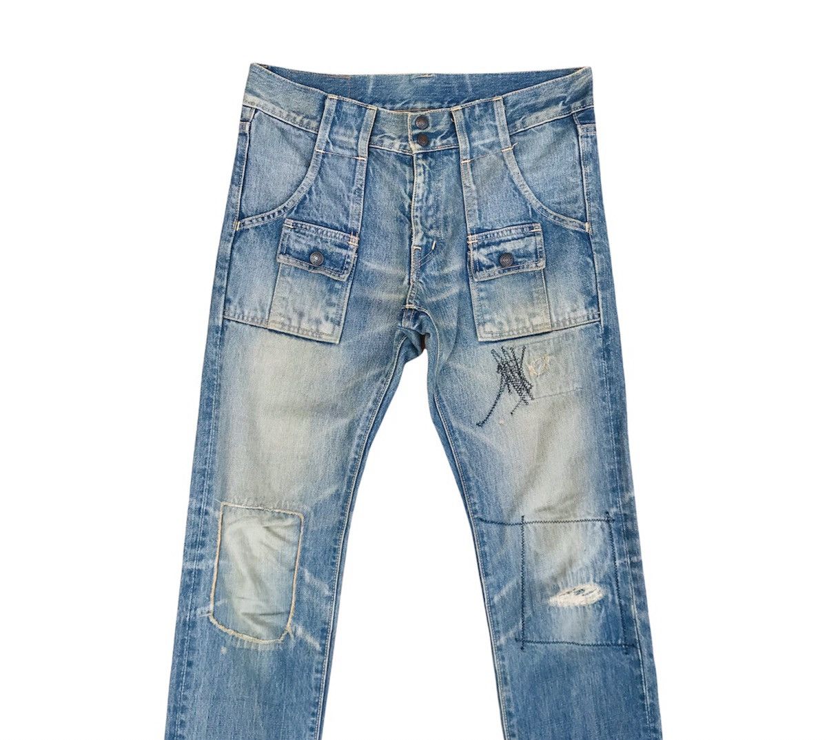 Kapital Kountry Kapital Kountry Distressed slim bushpant denim multipocket Size US 28 / EU 44 - 3 Thumbnail