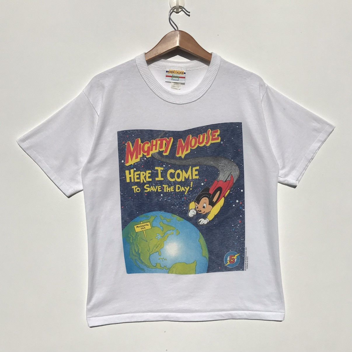 Disney Vintage 90s Mighty Mouse Tee Cartoon Character Size US M / EU 48-50 / 2 - 1 Thumbnail