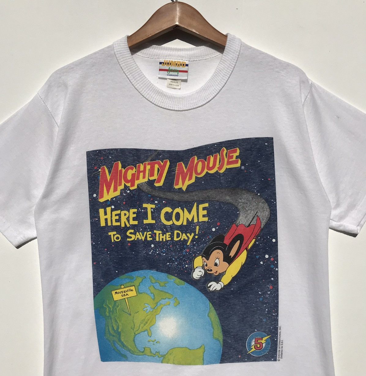 Disney Vintage 90s Mighty Mouse Tee Cartoon Character Size US M / EU 48-50 / 2 - 6 Thumbnail