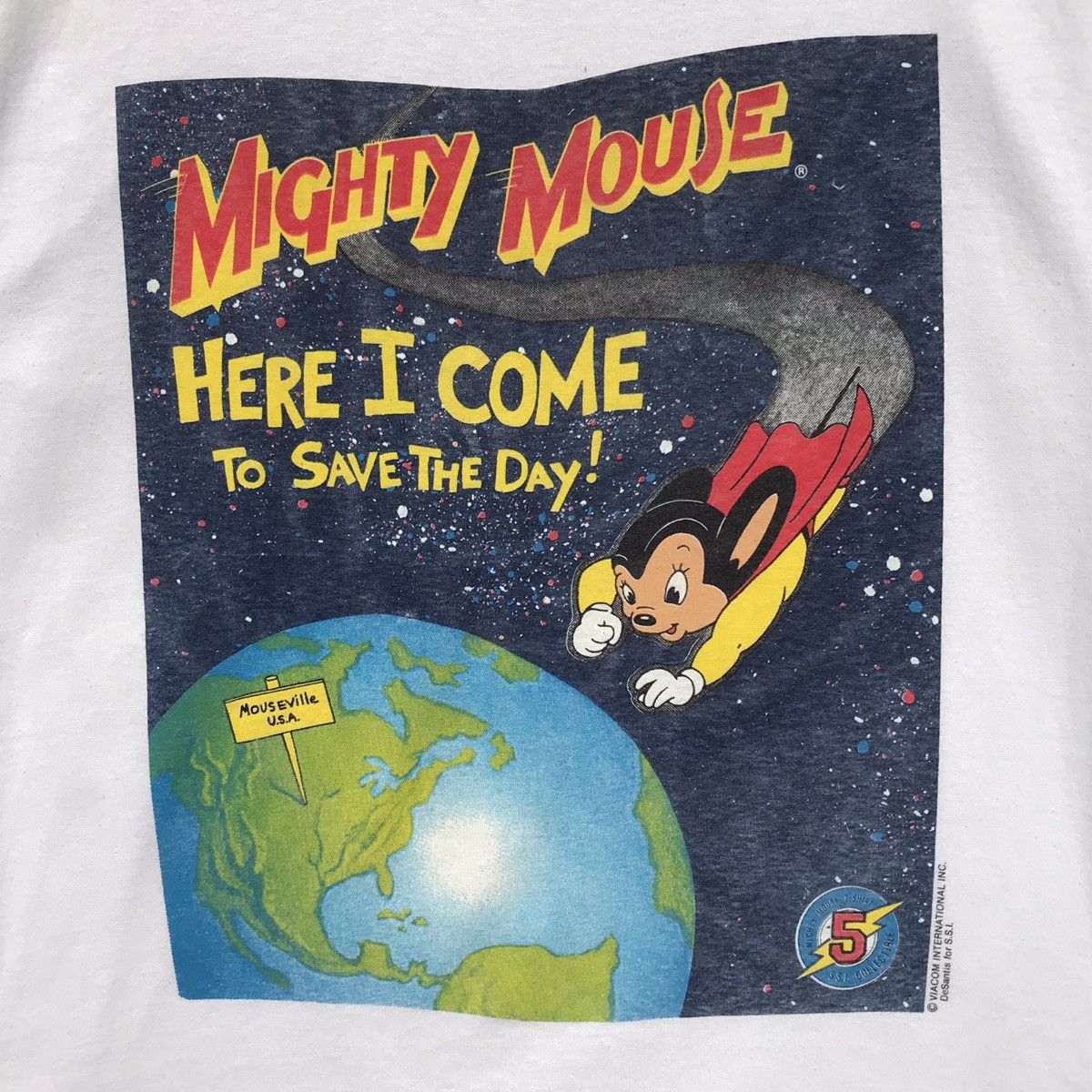 Disney Vintage 90s Mighty Mouse Tee Cartoon Character Size US M / EU 48-50 / 2 - 7 Thumbnail