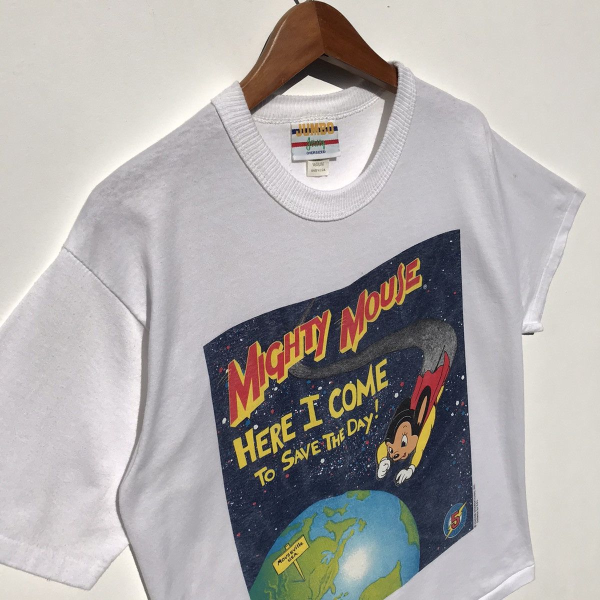 Disney Vintage 90s Mighty Mouse Tee Cartoon Character Size US M / EU 48-50 / 2 - 4 Thumbnail