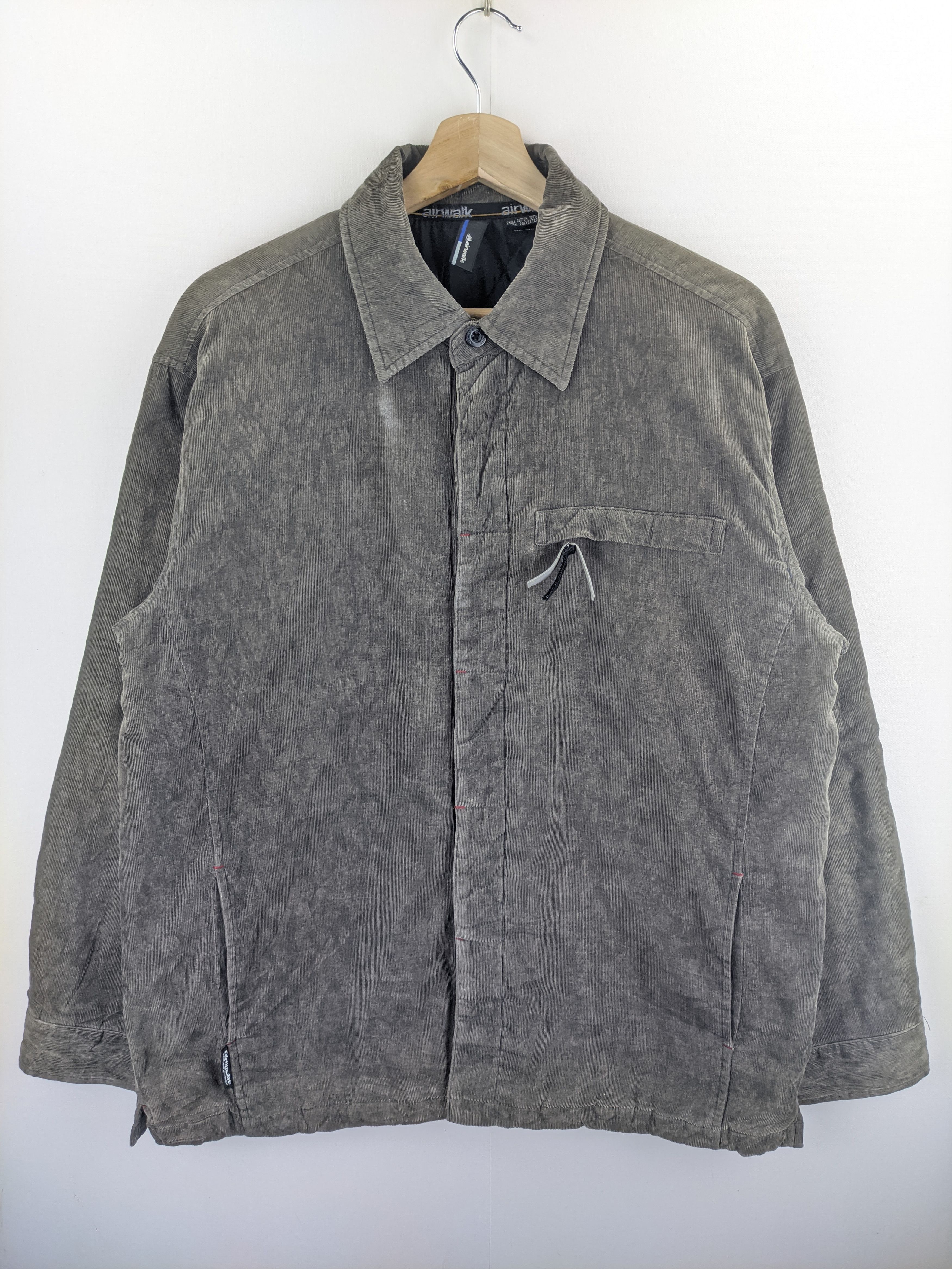image of Stealsvintage Corduroy Jacket By Airwalk in Grey, Men's (Size Medium)