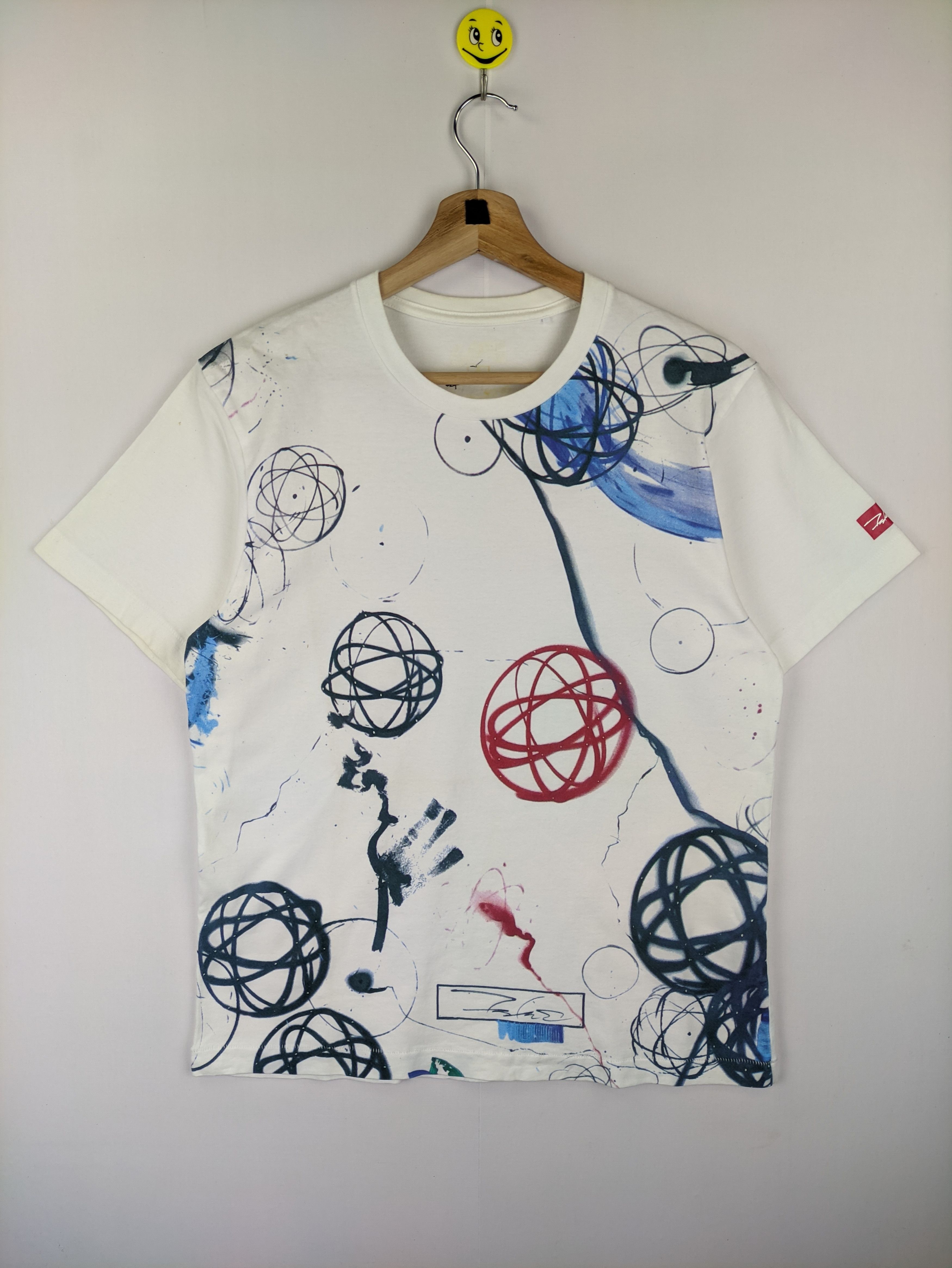 image of Stealsuniqlo X Futura Abstract T-Shirt in White, Men's (Size Medium)