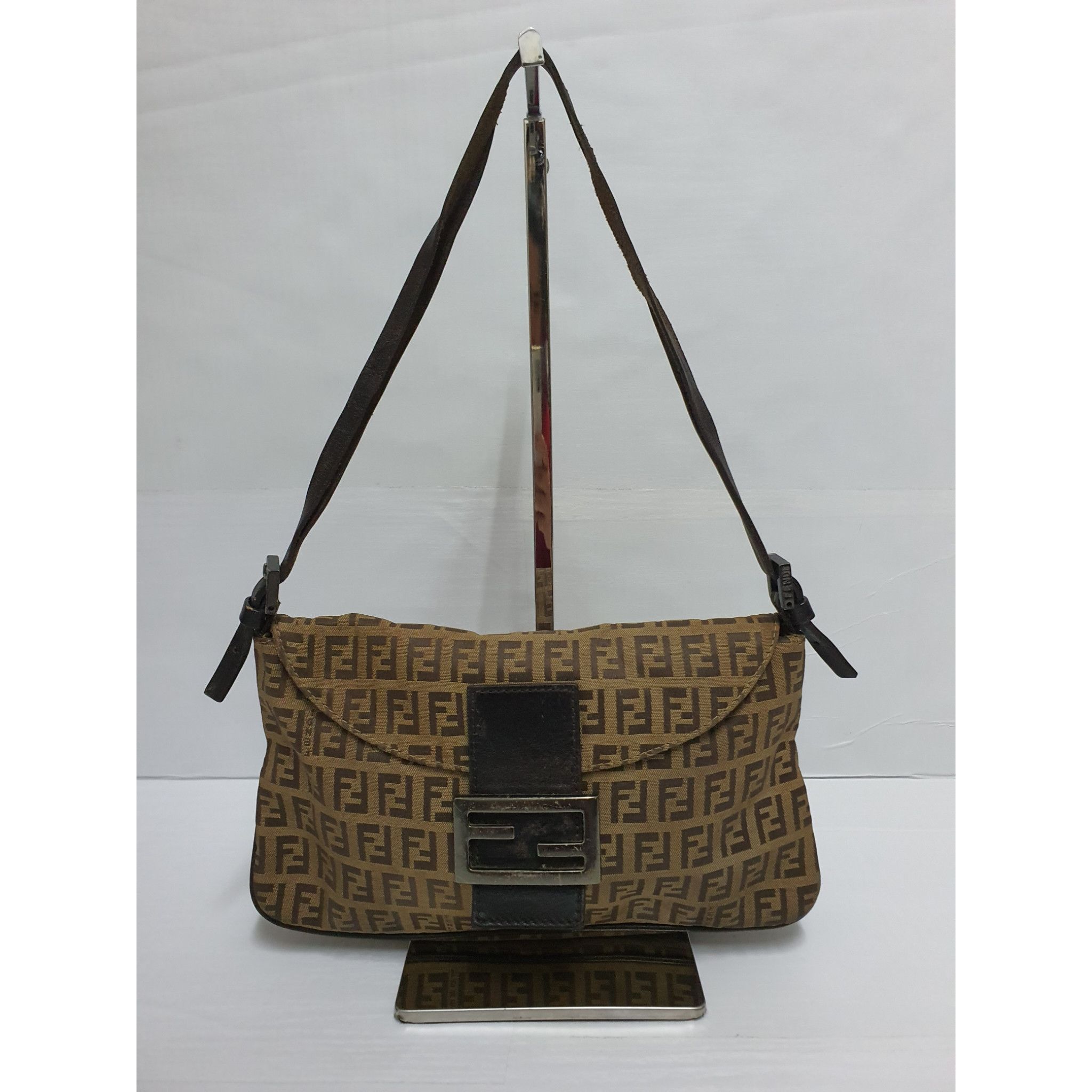 image of Fendi Vintage Monogram Handbag in Brown, Women's