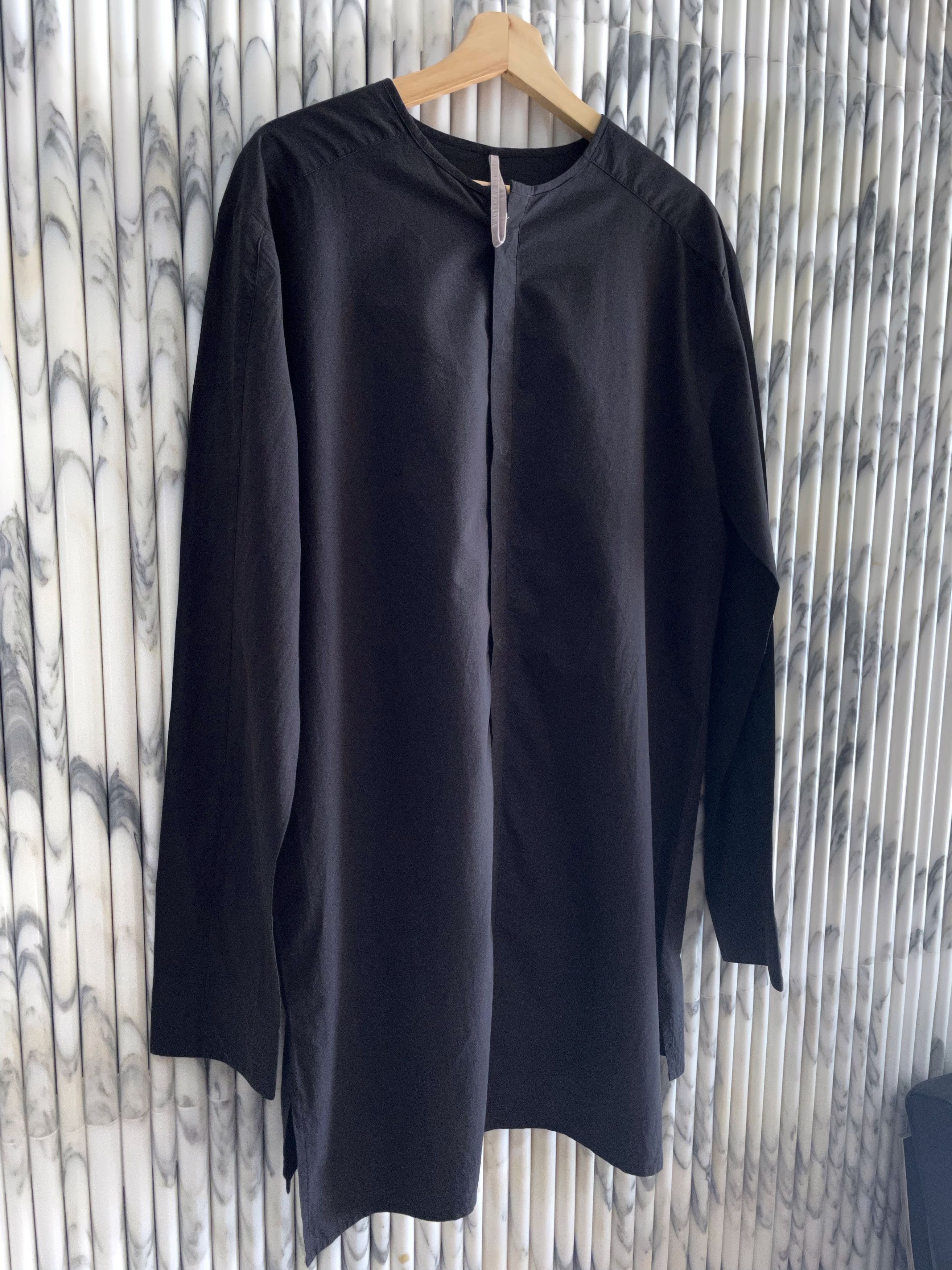 Damir Doma COLLARLESS ELONGATED COTTON TUNIC SHIRT Size US L / EU 52-54 / 3 - 3 Thumbnail