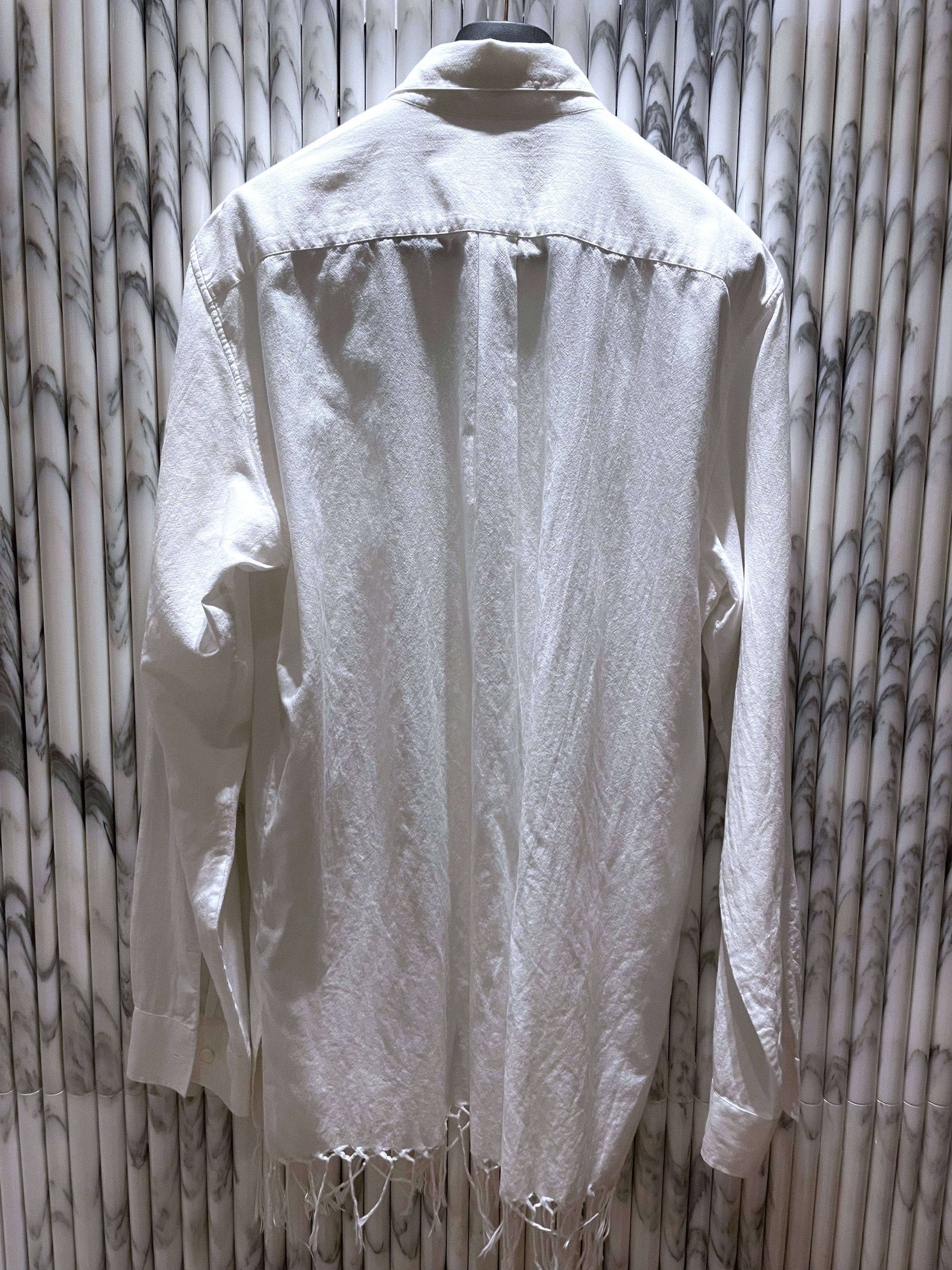 Ann Demeulemeester RARE BRAIDED FRINGE HEM COTTON DRESS SHIRT Size US XL / EU 56 / 4 - 15 Thumbnail