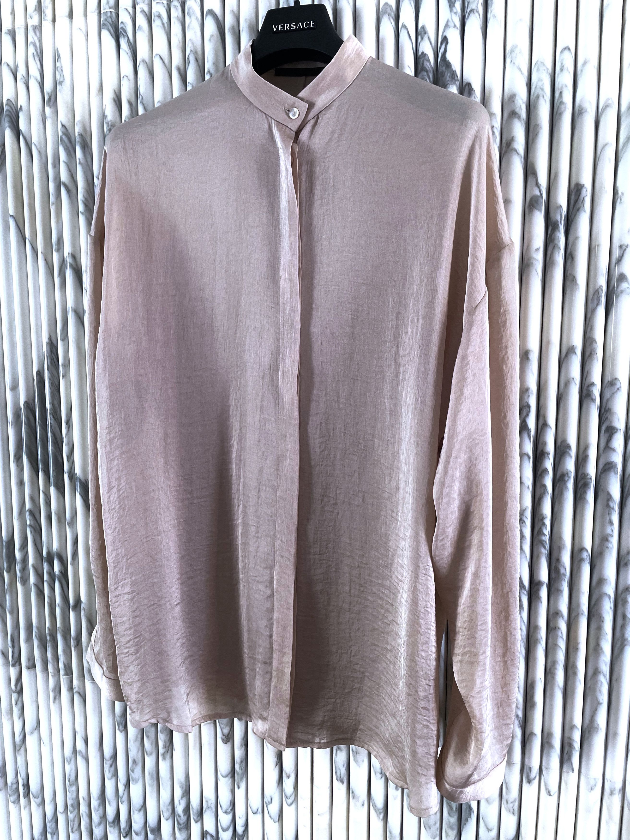 Haider Ackermann RARE SS15 PEARL BLUSH SILKY CREPE SATIN SHIRT Size US L / EU 52-54 / 3 - 2 Thumbnail