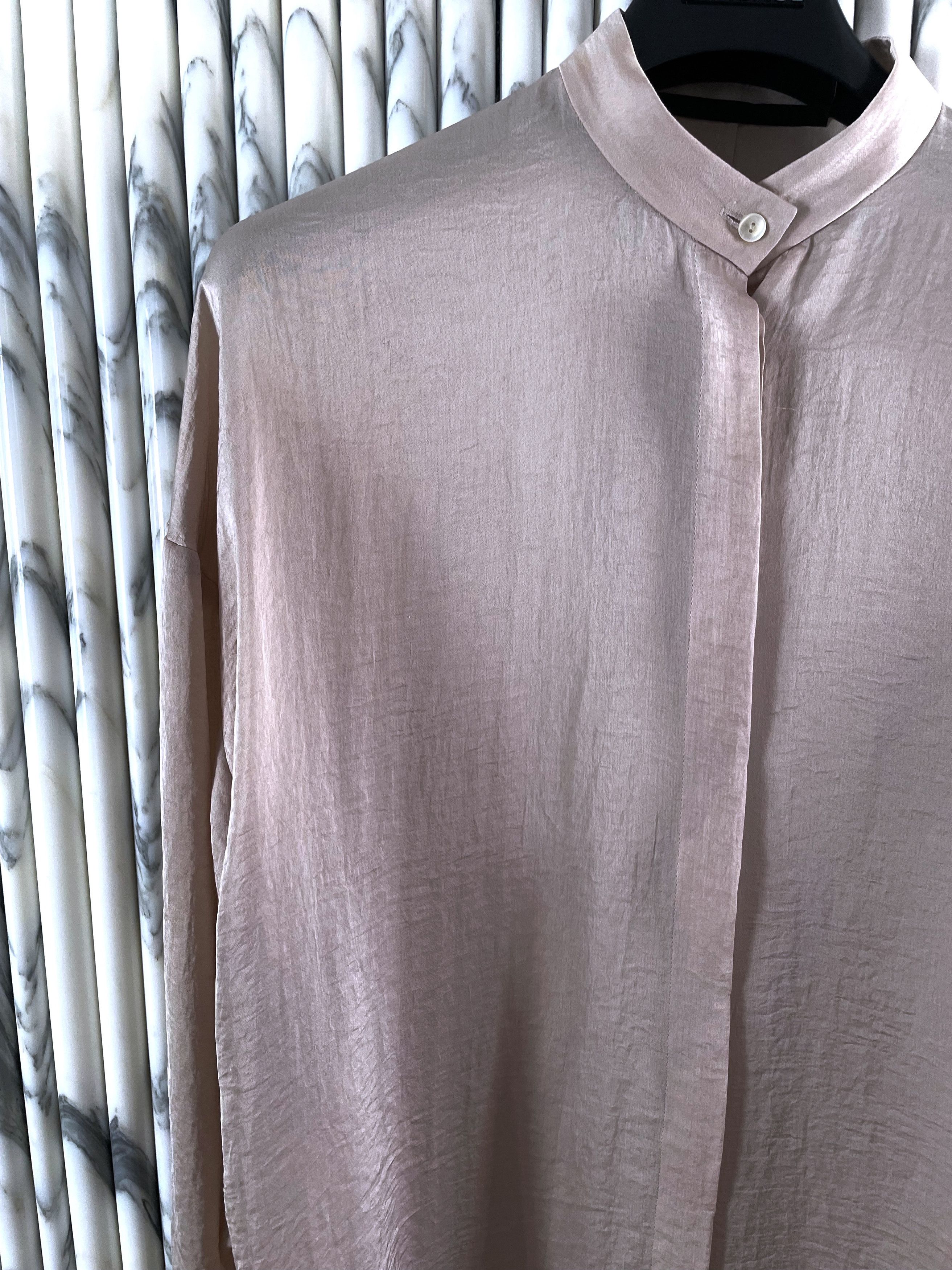 Haider Ackermann RARE SS15 PEARL BLUSH SILKY CREPE SATIN SHIRT Size US L / EU 52-54 / 3 - 4 Thumbnail