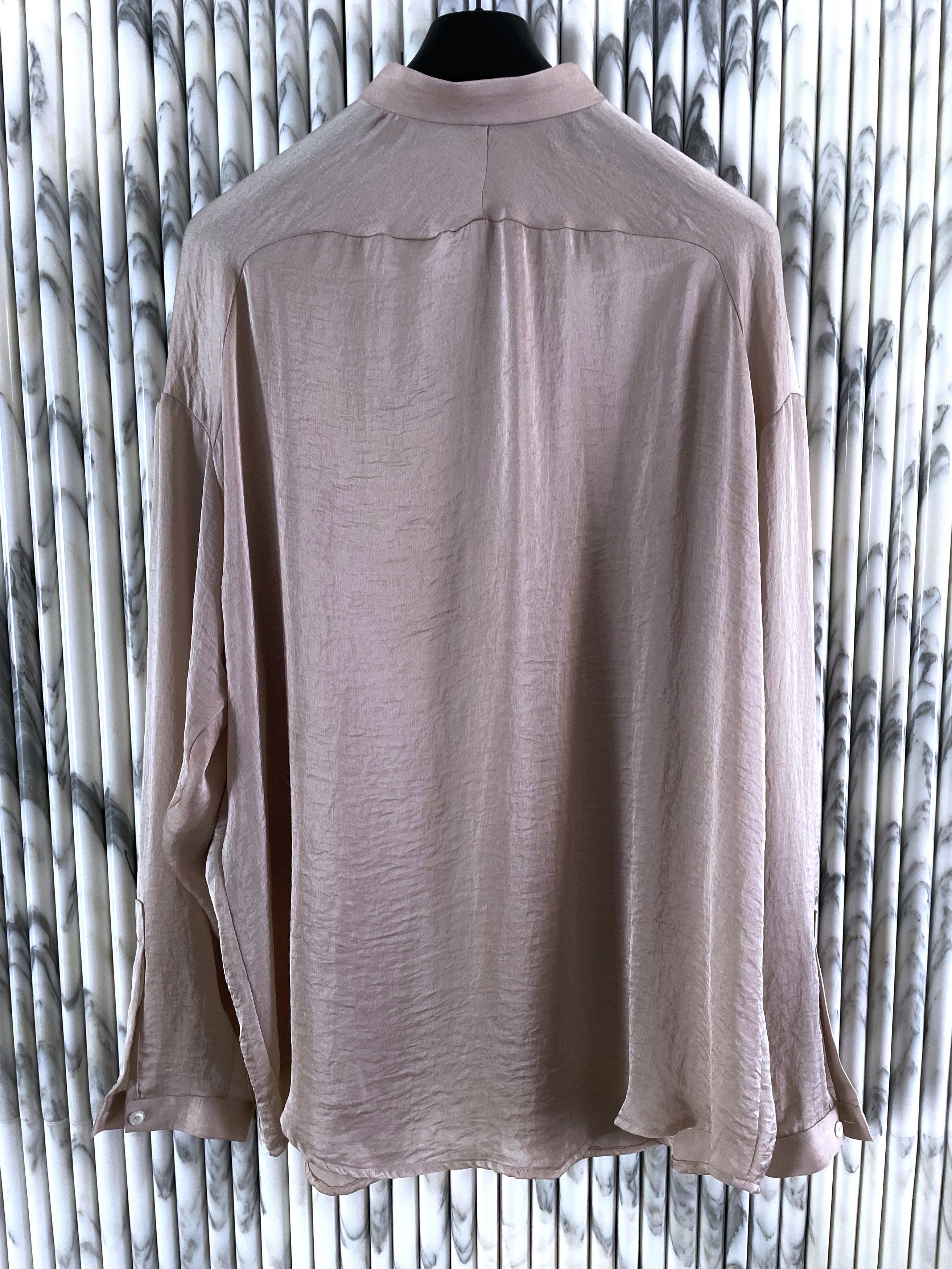 Haider Ackermann RARE SS15 PEARL BLUSH SILKY CREPE SATIN SHIRT Size US L / EU 52-54 / 3 - 5 Thumbnail