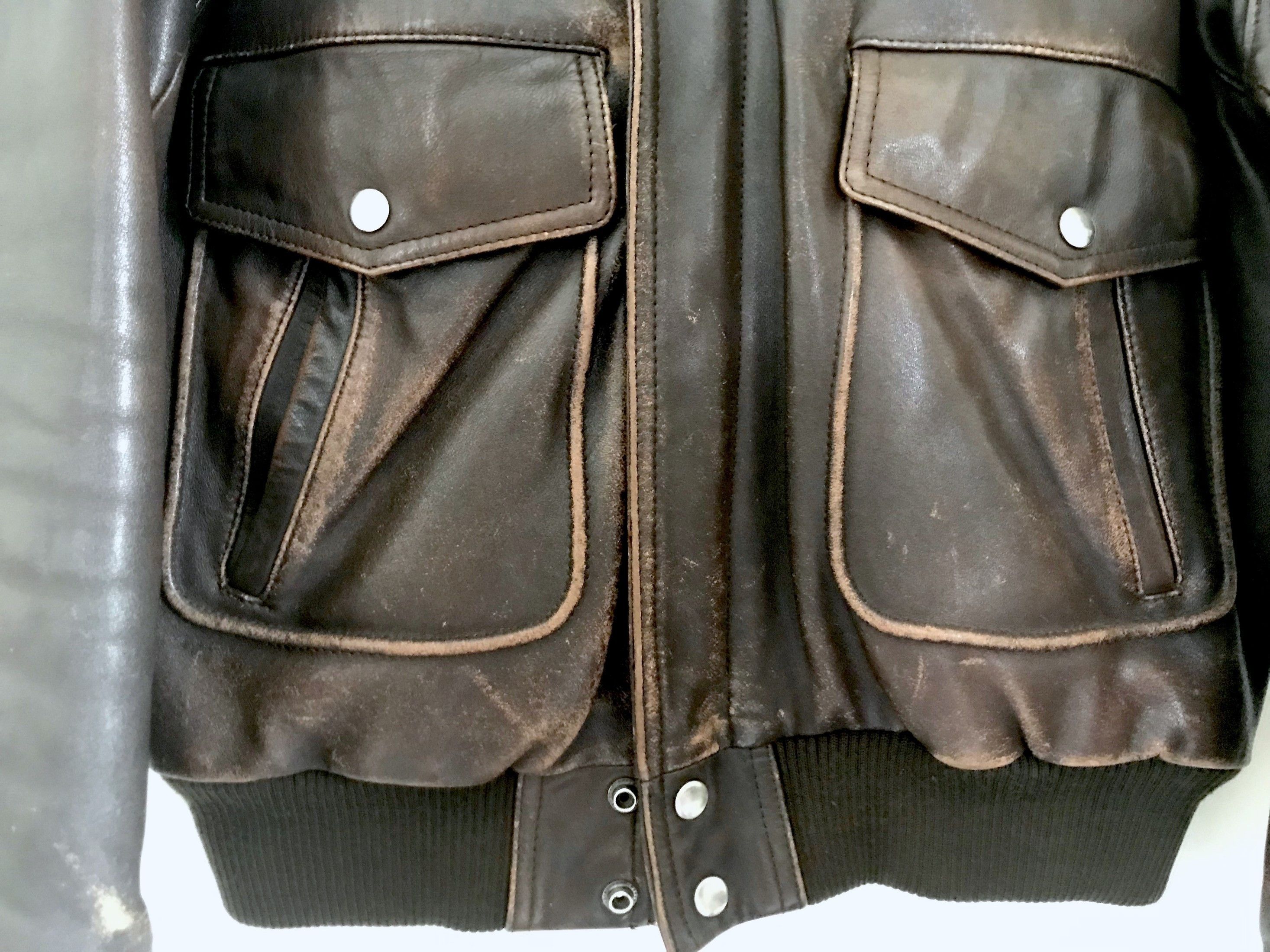Vintage FINAL DROP 70'S A2 AVIATOR BOMBER IN DISTRESSED LEATHER Size US M / EU 48-50 / 2 - 10 Thumbnail